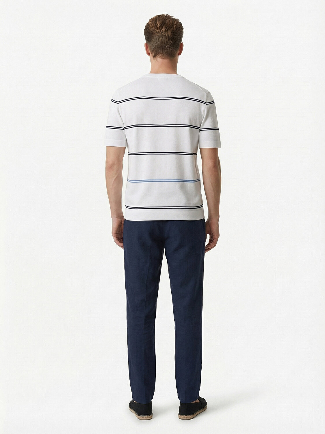 Beyaz Doğal Dökümlü Regular Fit Kazak - 4