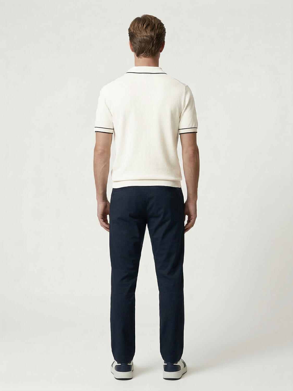 Beyaz Pamuk Dokulu Regular Fit Kazak - 4