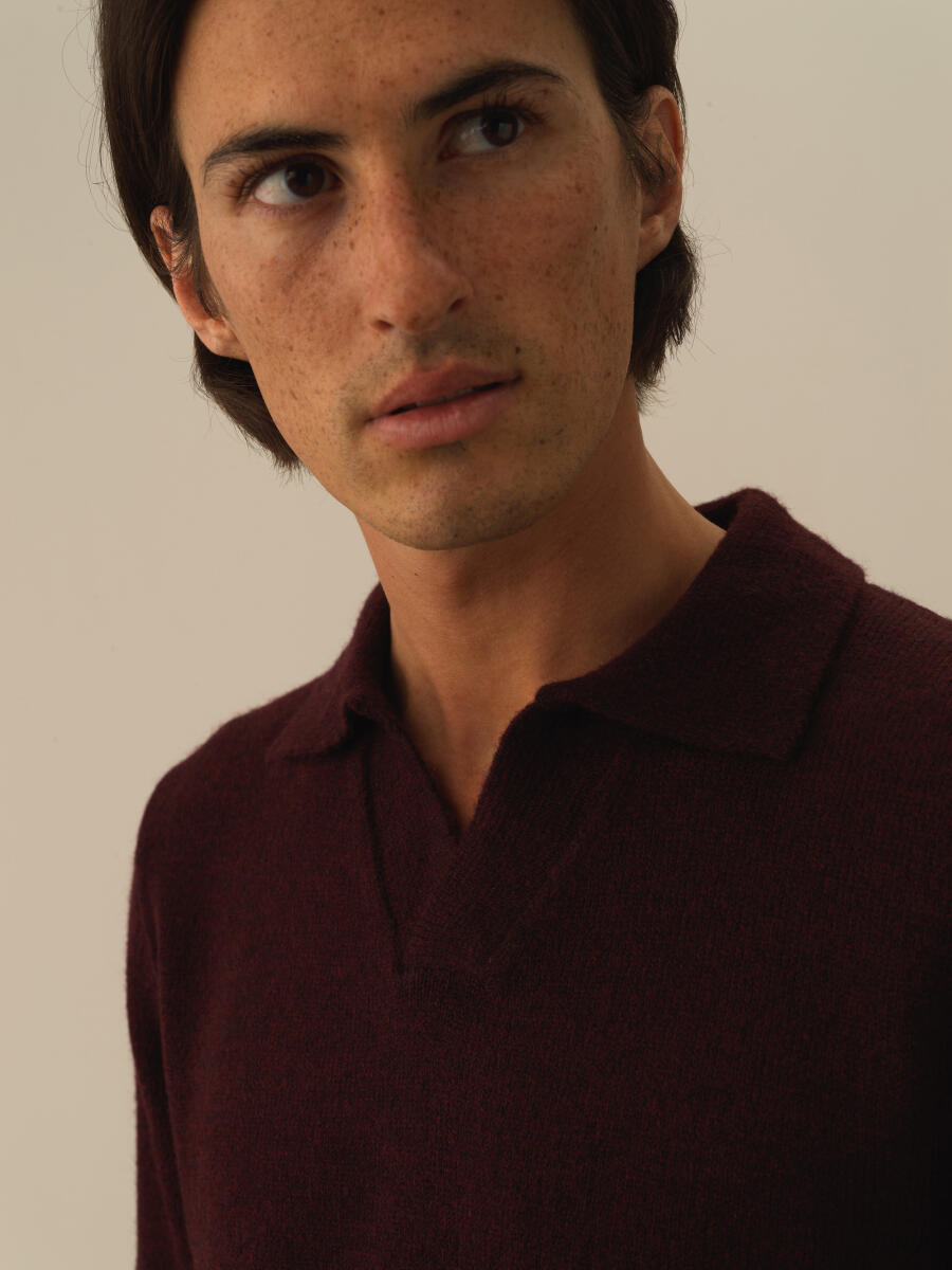 Bordo Lüks Pamuk Dokulu Regular Fit Kazak - 3