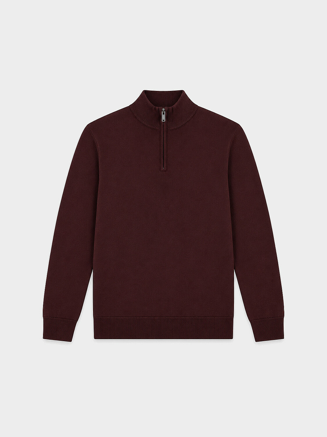 Bordo Pamuk Dokulu Regular Fit Kazak - 1