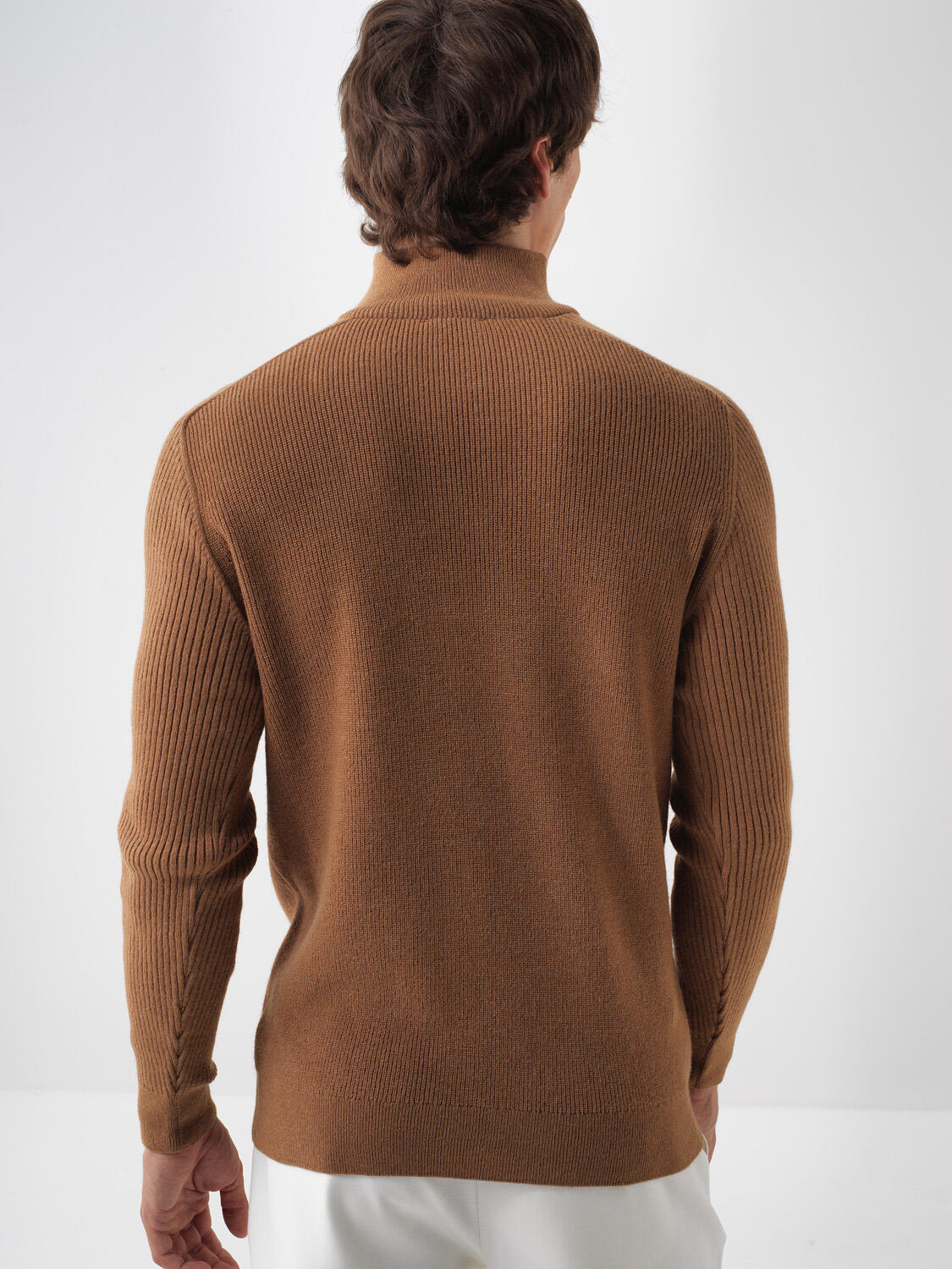 Camel Doğal Yün Dokulu Regular Fit Kazak - 3