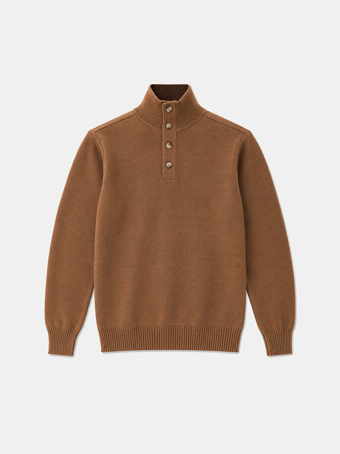 Camel Regular Fit Patlı Yaka Yünlü Kazak (1)