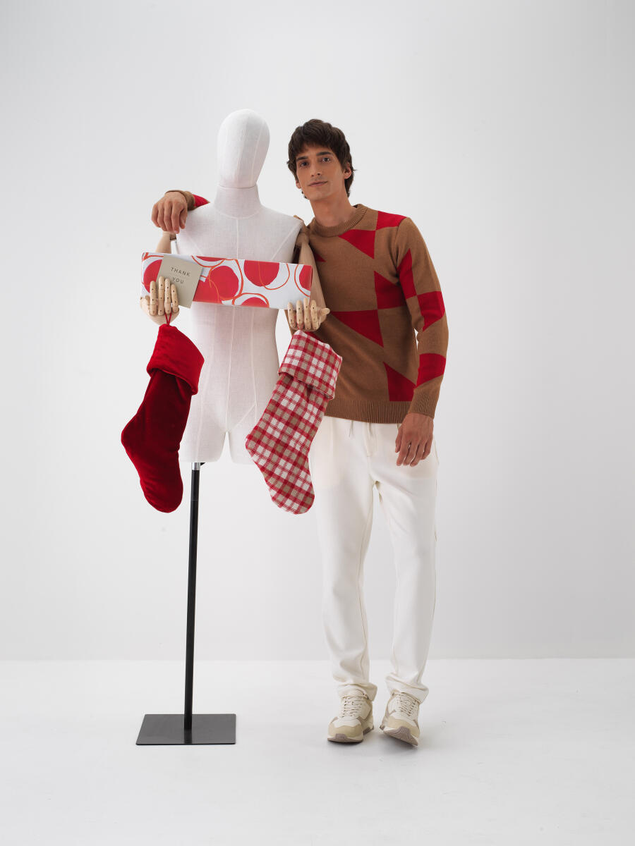 Camel Doğal Yün Dokulu Regular Fit Kazak