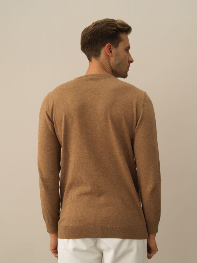 Camel Regular Fit Bisiklet Yaka Pamuklu Kazak - 3