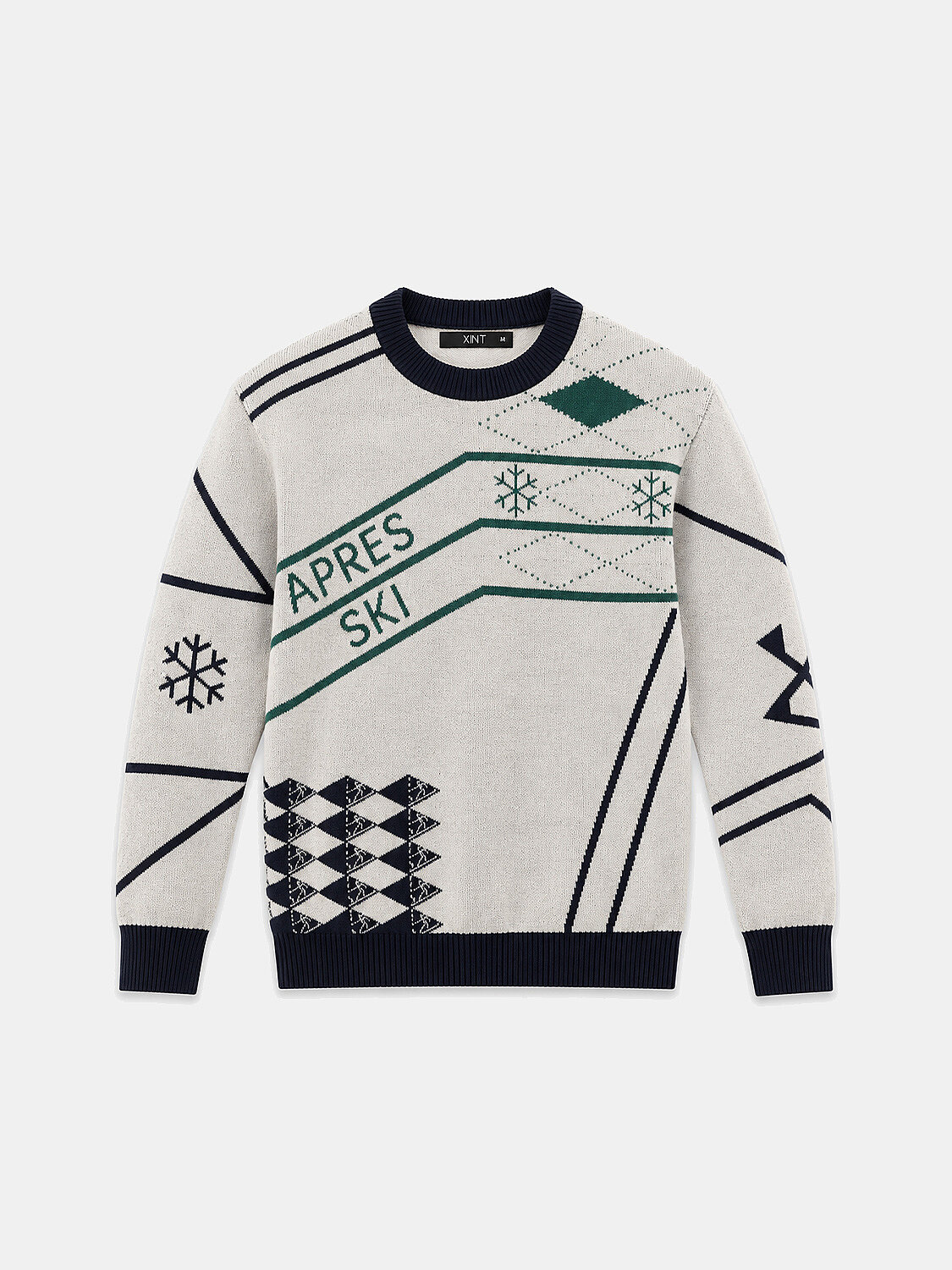 Ekru Regular Fit Bisiklet Yaka Yünlü Kazak - 1