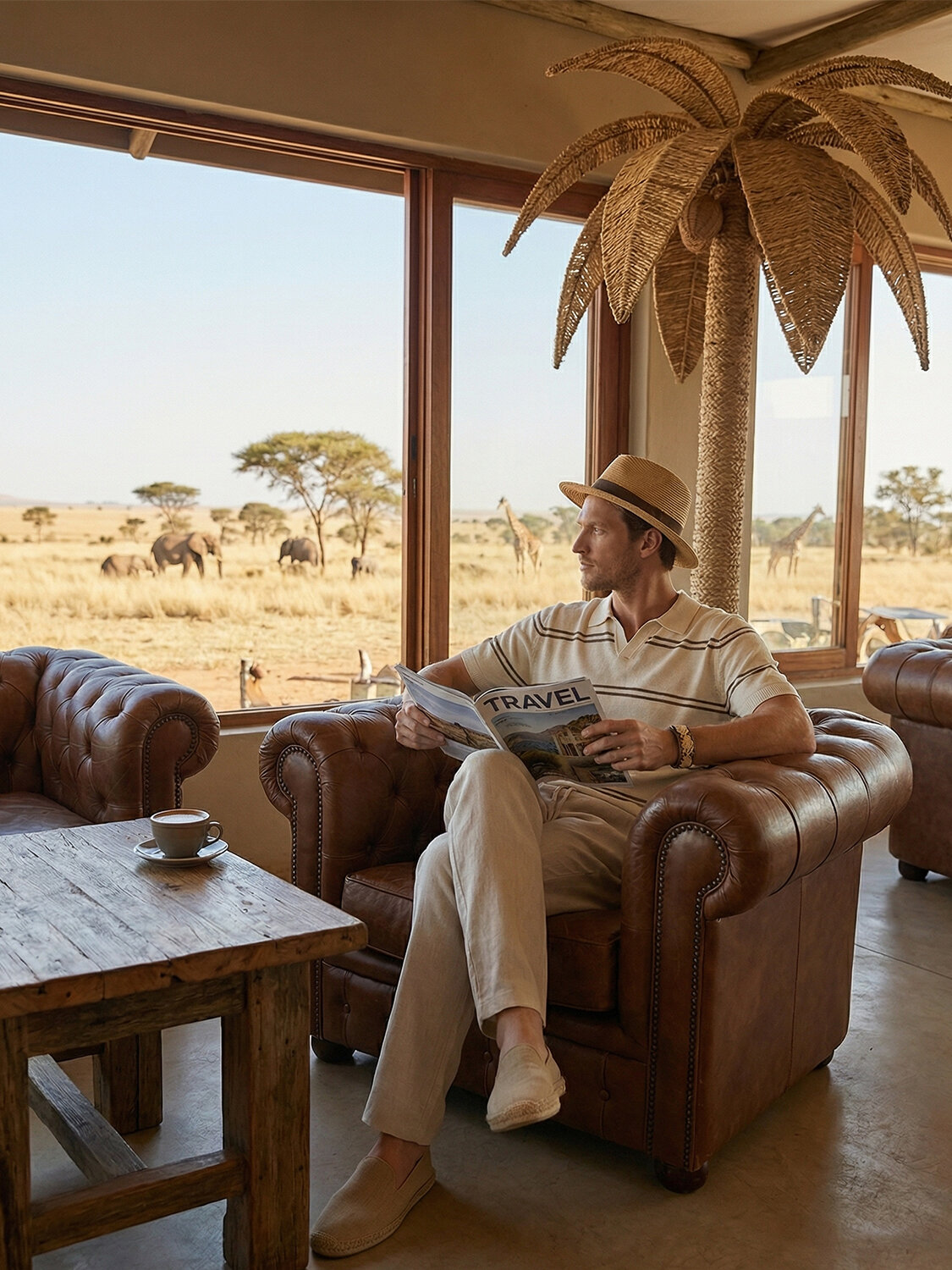 Ekru Keten Karışımlı Regular Fit Kazak