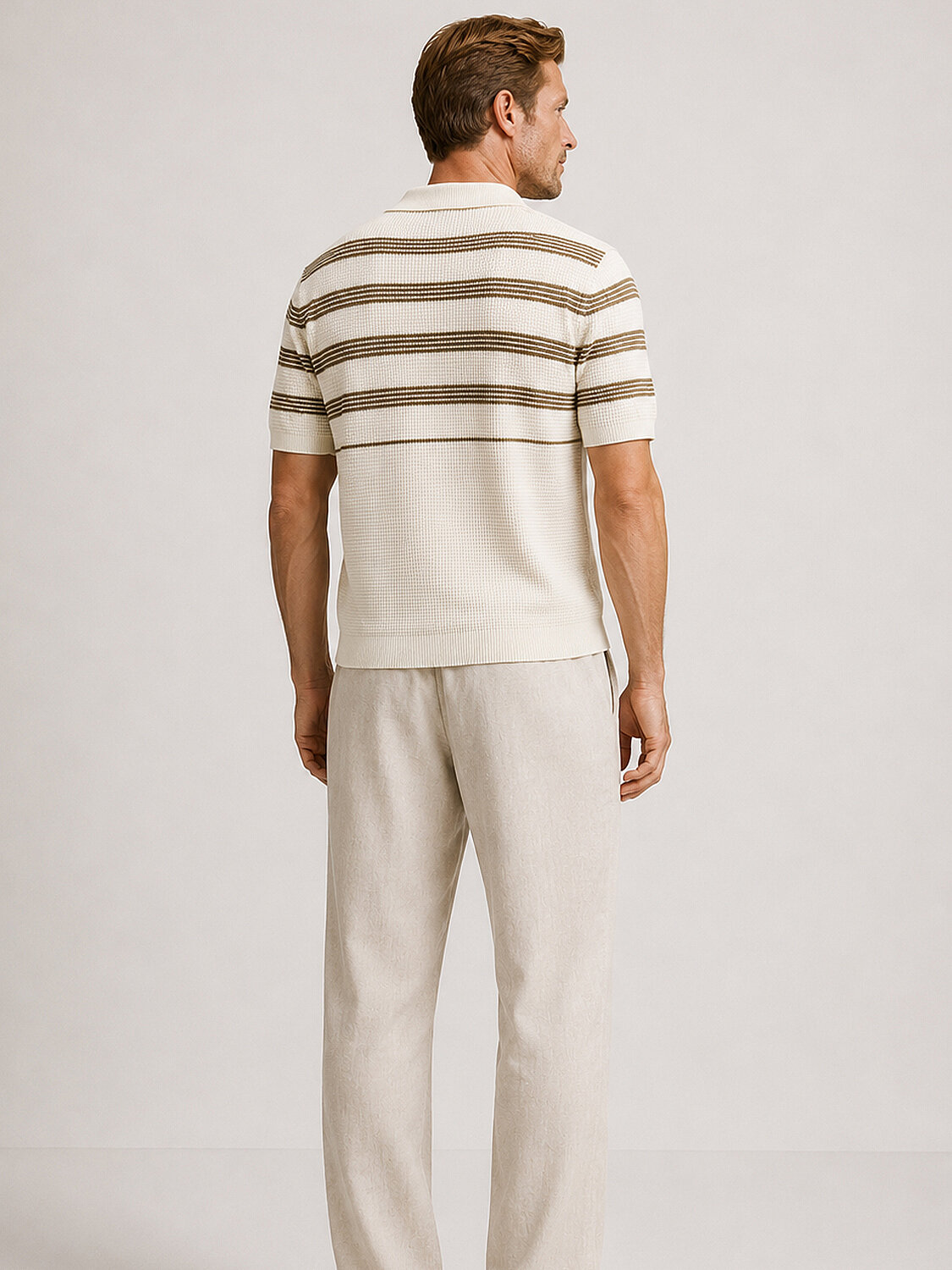 Ekru Keten Karışımlı Regular Fit Kazak (4)
