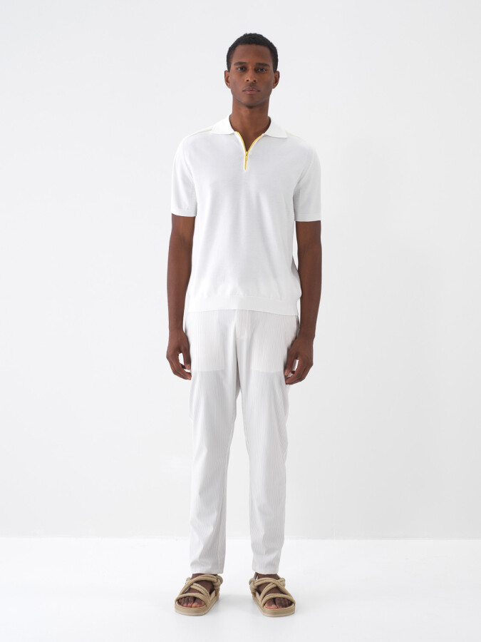 Ekru Doğal Dökümlü Regular Fit Kazak (1)