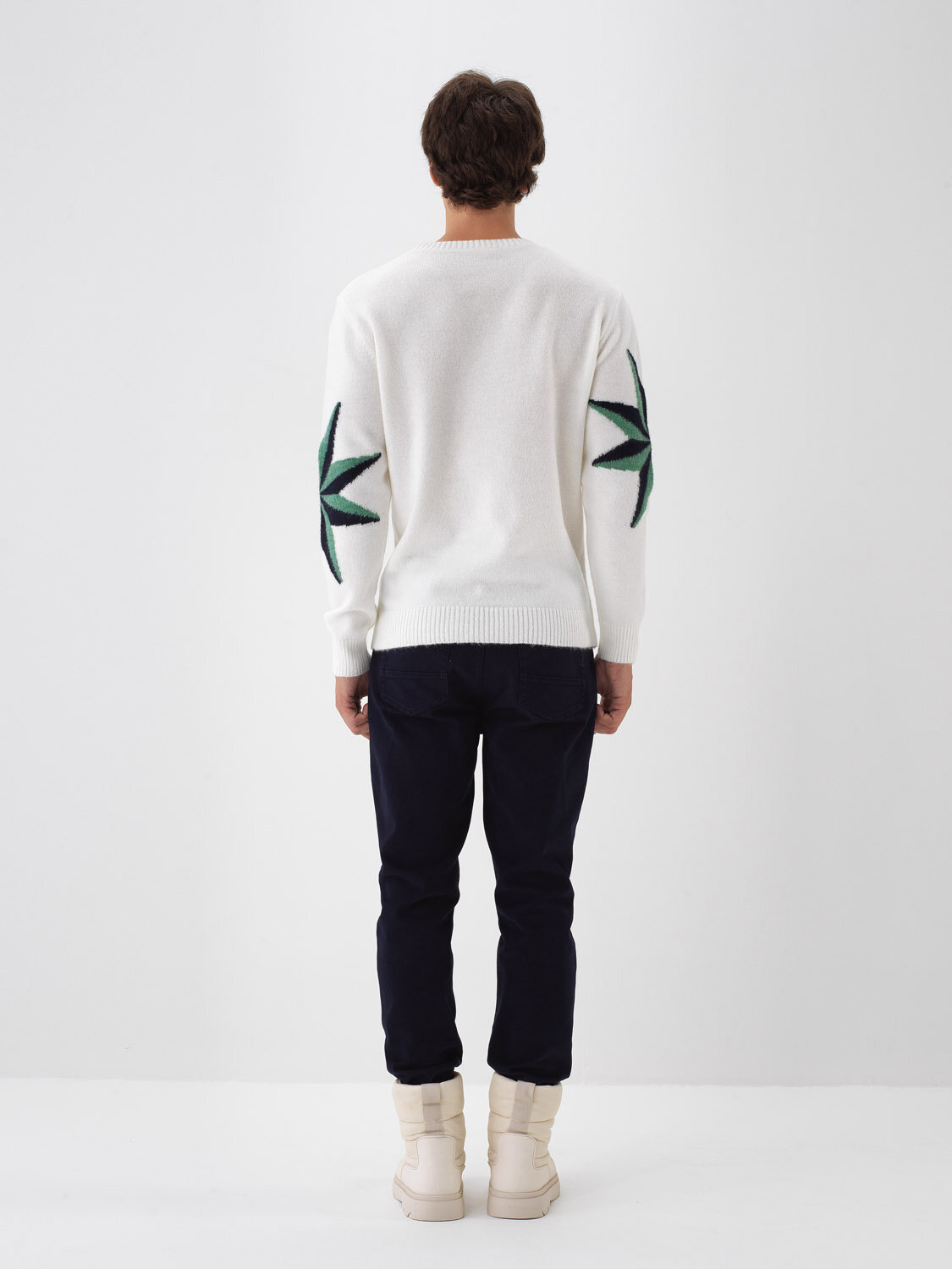 Ekru Yumuşak Dokulu Regular Fit Kazak - Xint