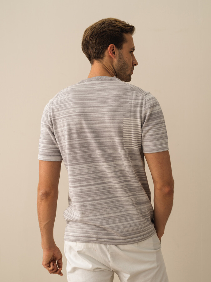 Gri Pamuk Dokulu Regular Fit Kazak - 3