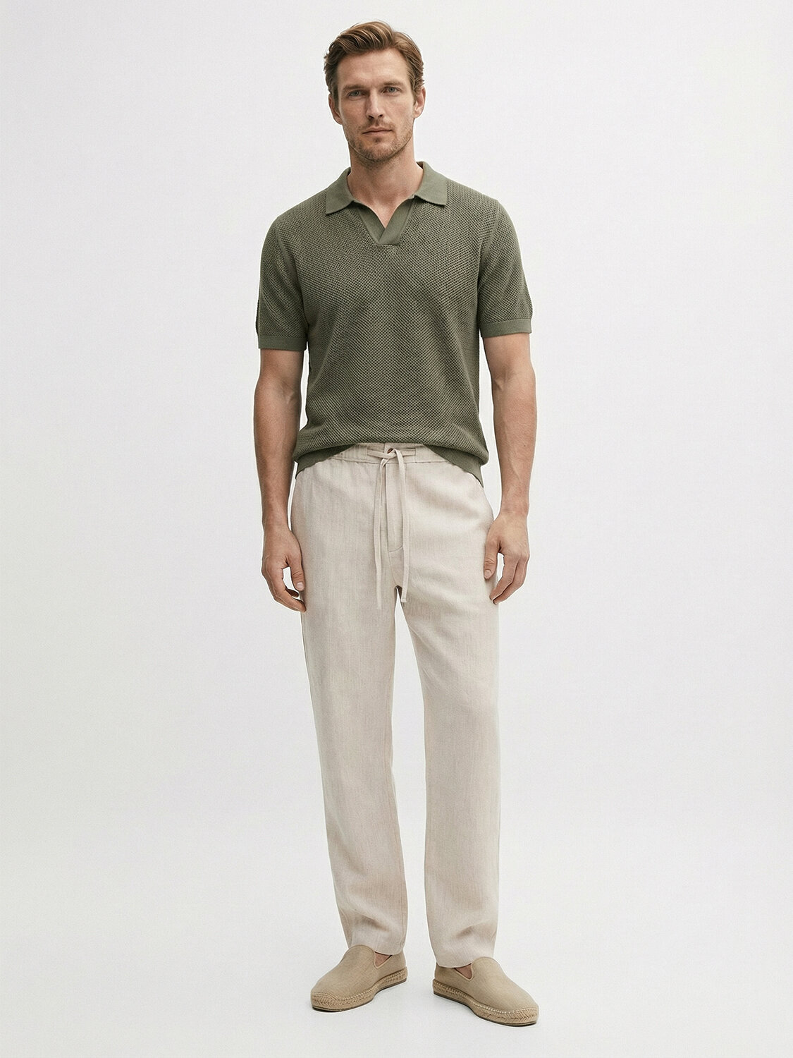 Haki Doğal Dökümlü Regular Fit Kazak (1)