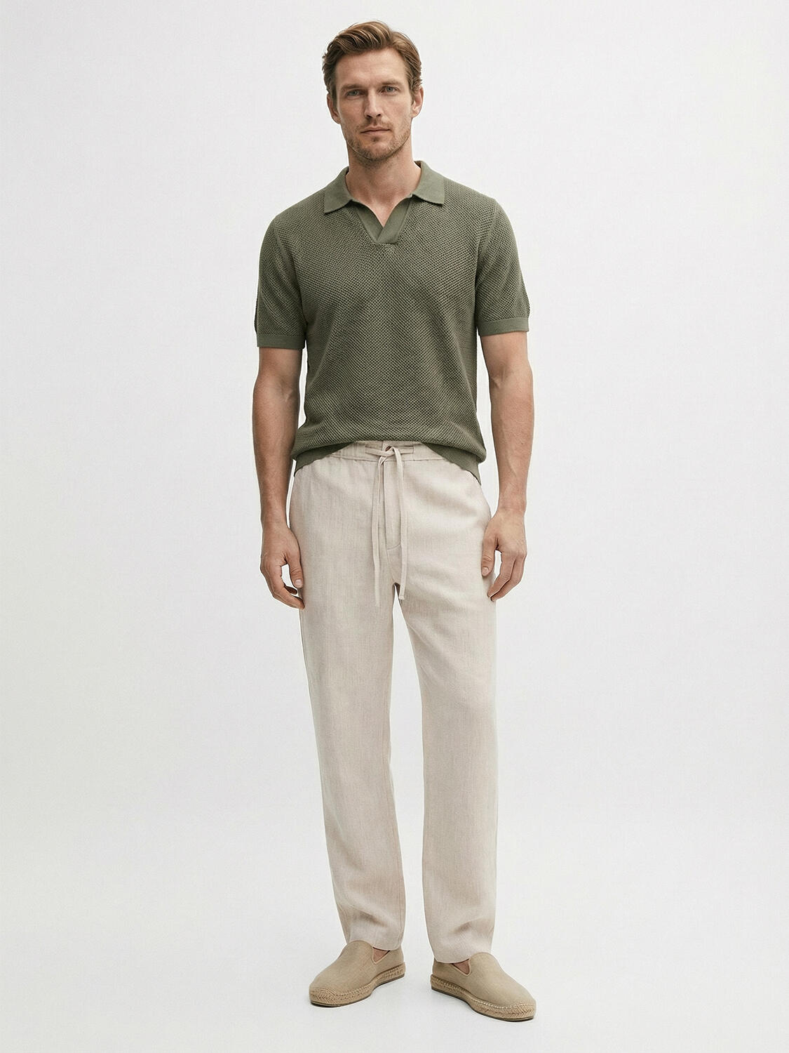 Haki Doğal Dökümlü Regular Fit Kazak - 2