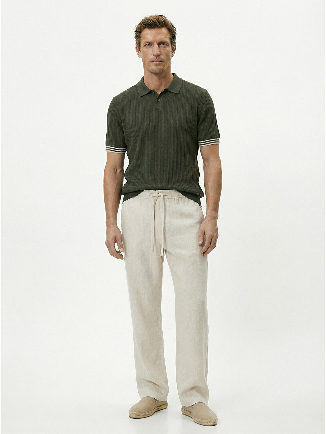 Haki Doğal Dökümlü Regular Fit Kazak (1)