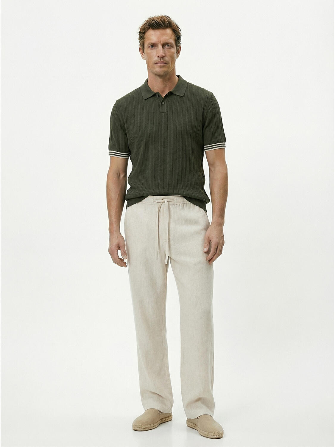 Haki Doğal Dökümlü Regular Fit Kazak - 2