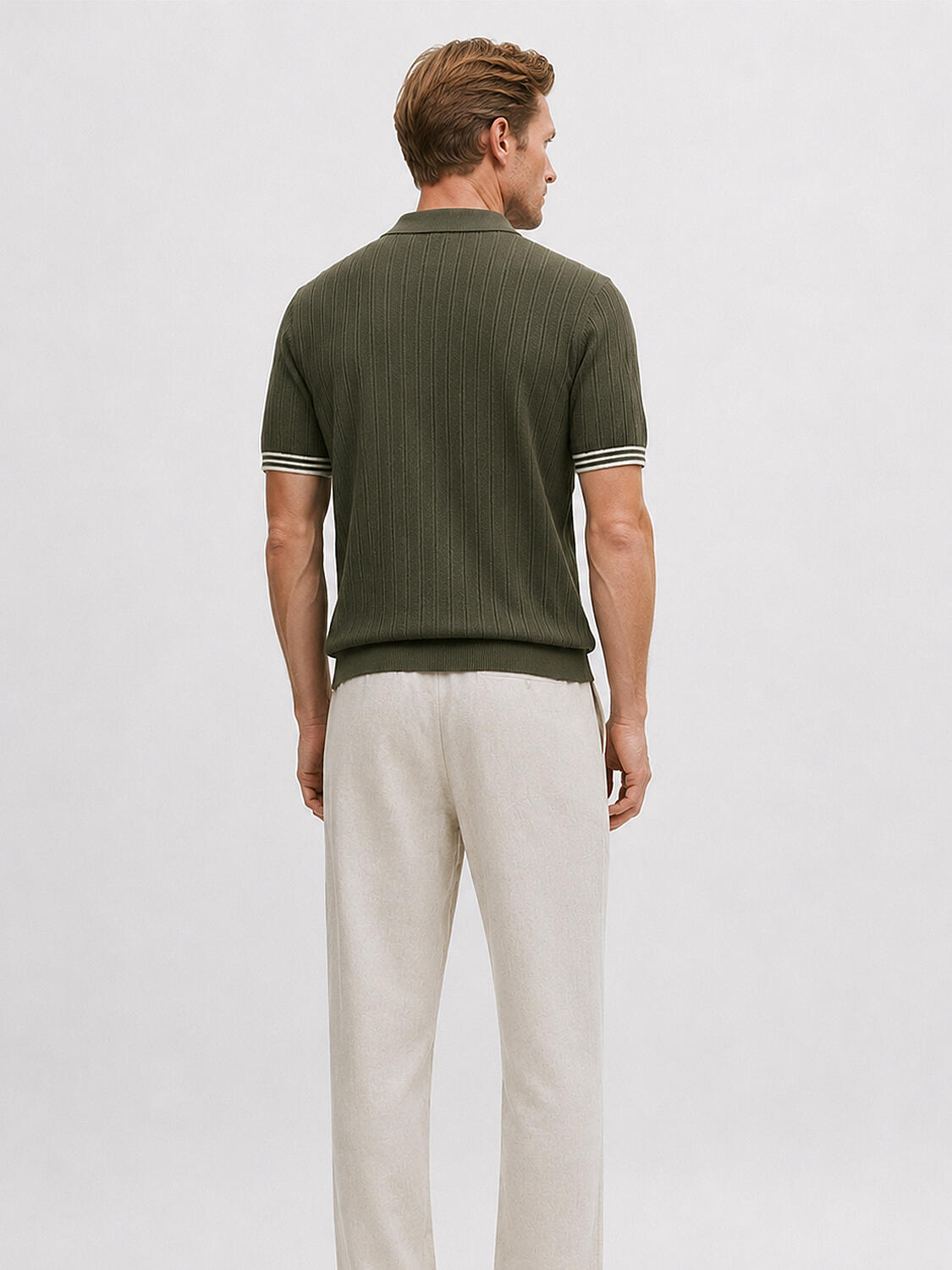 Haki Doğal Dökümlü Regular Fit Kazak - 3