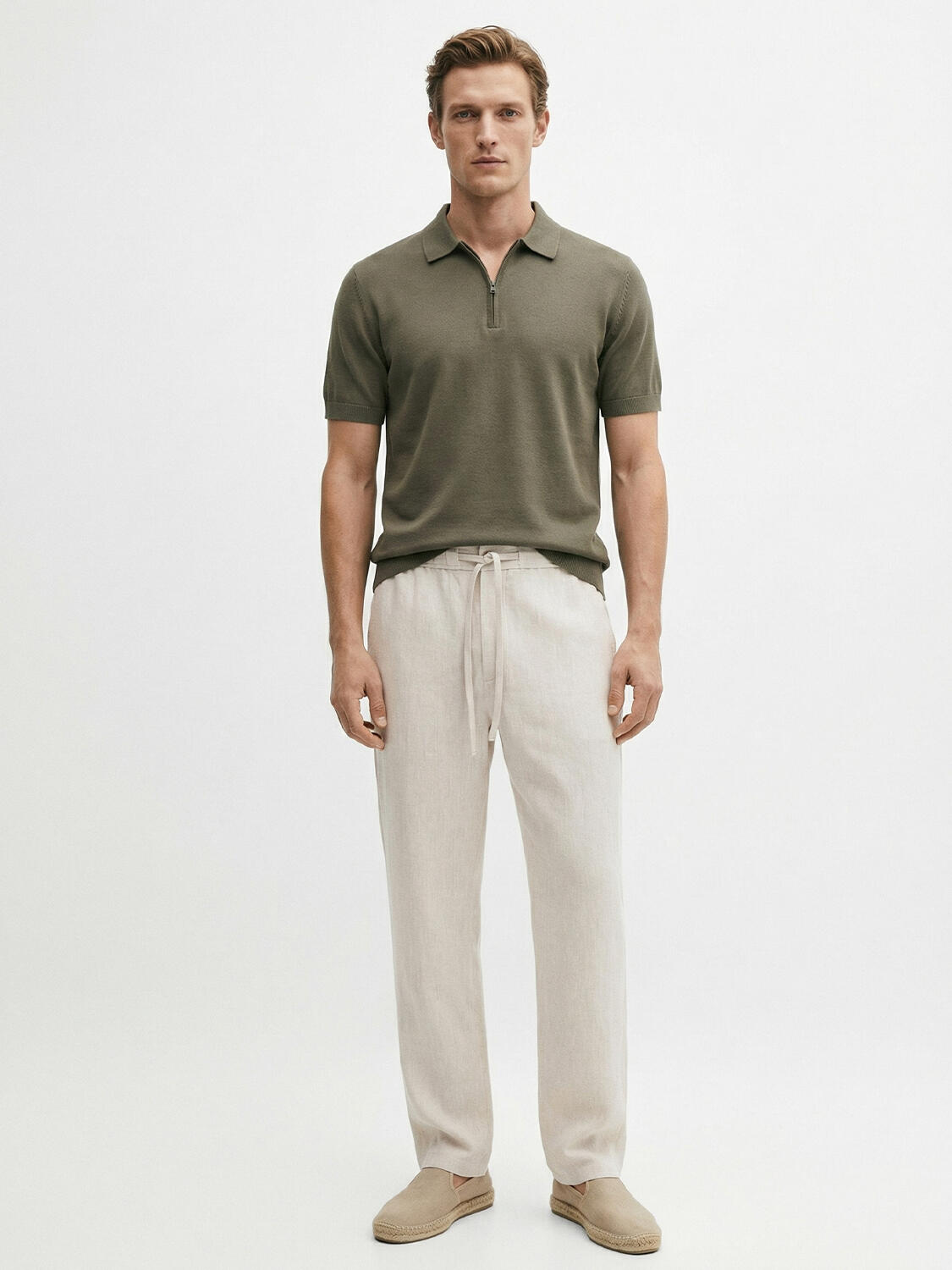 Haki Doğal Dökümlü Regular Fit Kazak - 2