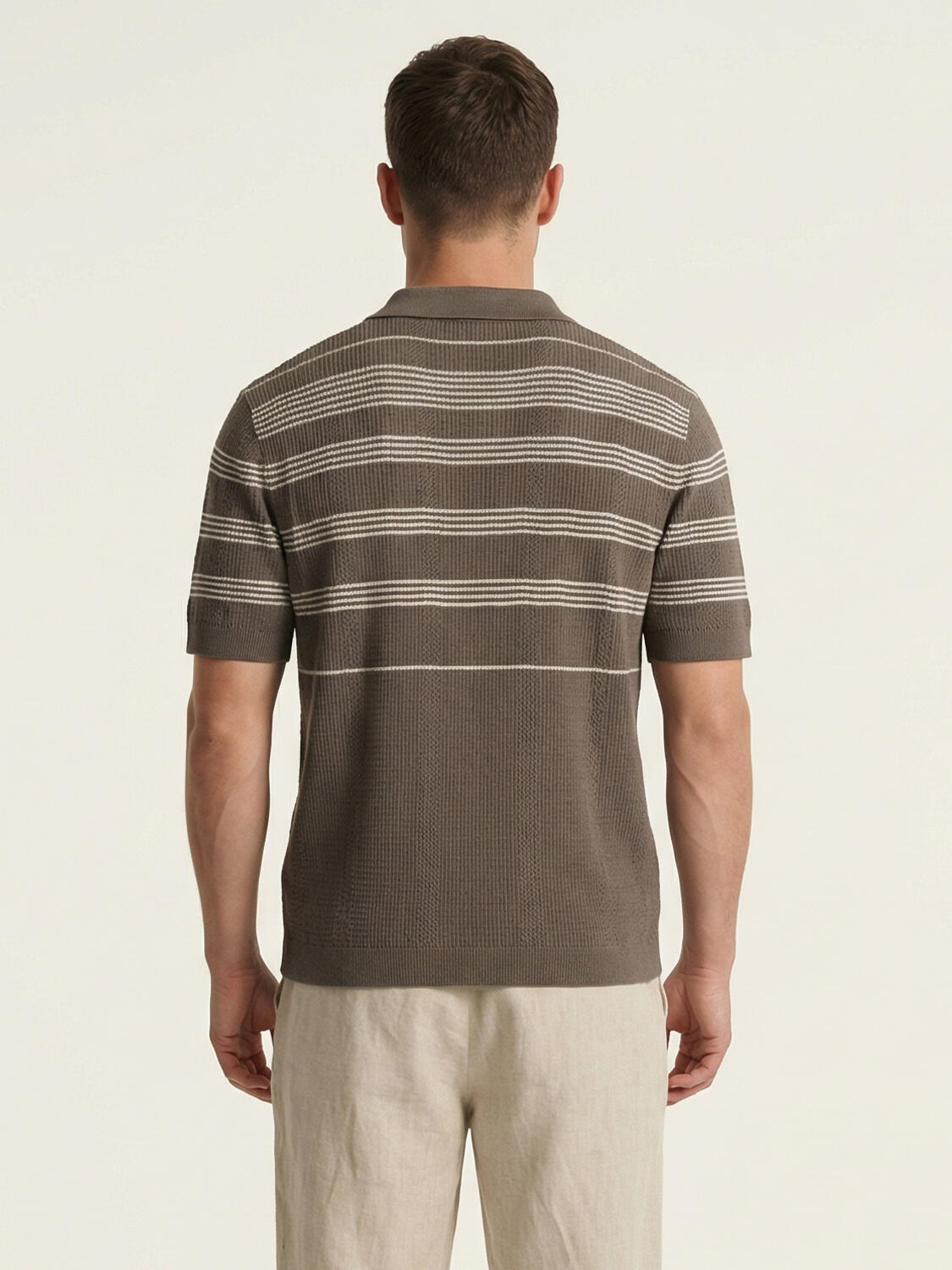 Haki Keten Karışımlı Regular Fit Kazak - 3