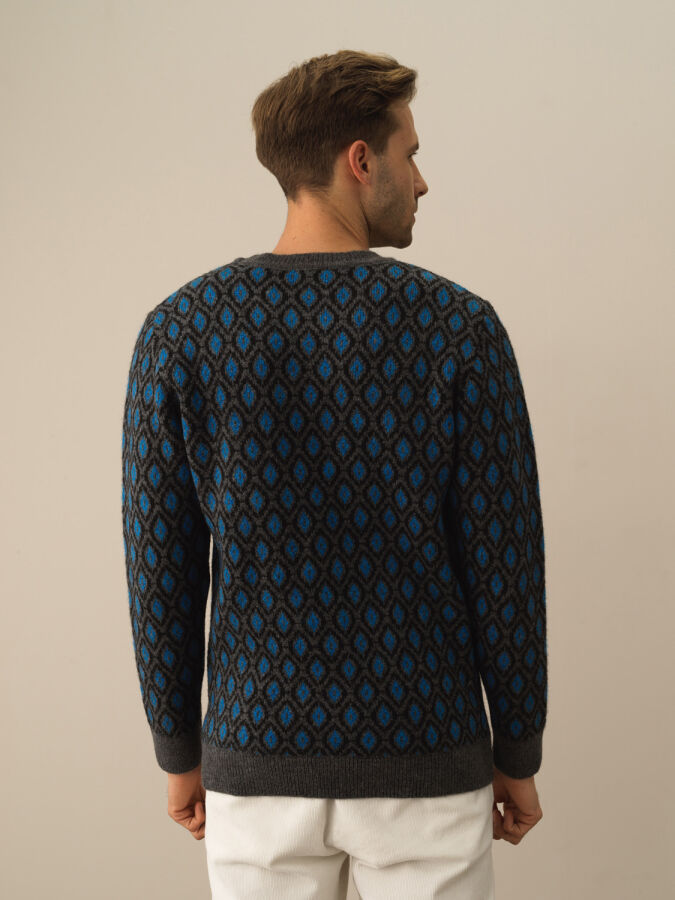 Gri Regular Fit Bisiklet Yaka Kazak - 3