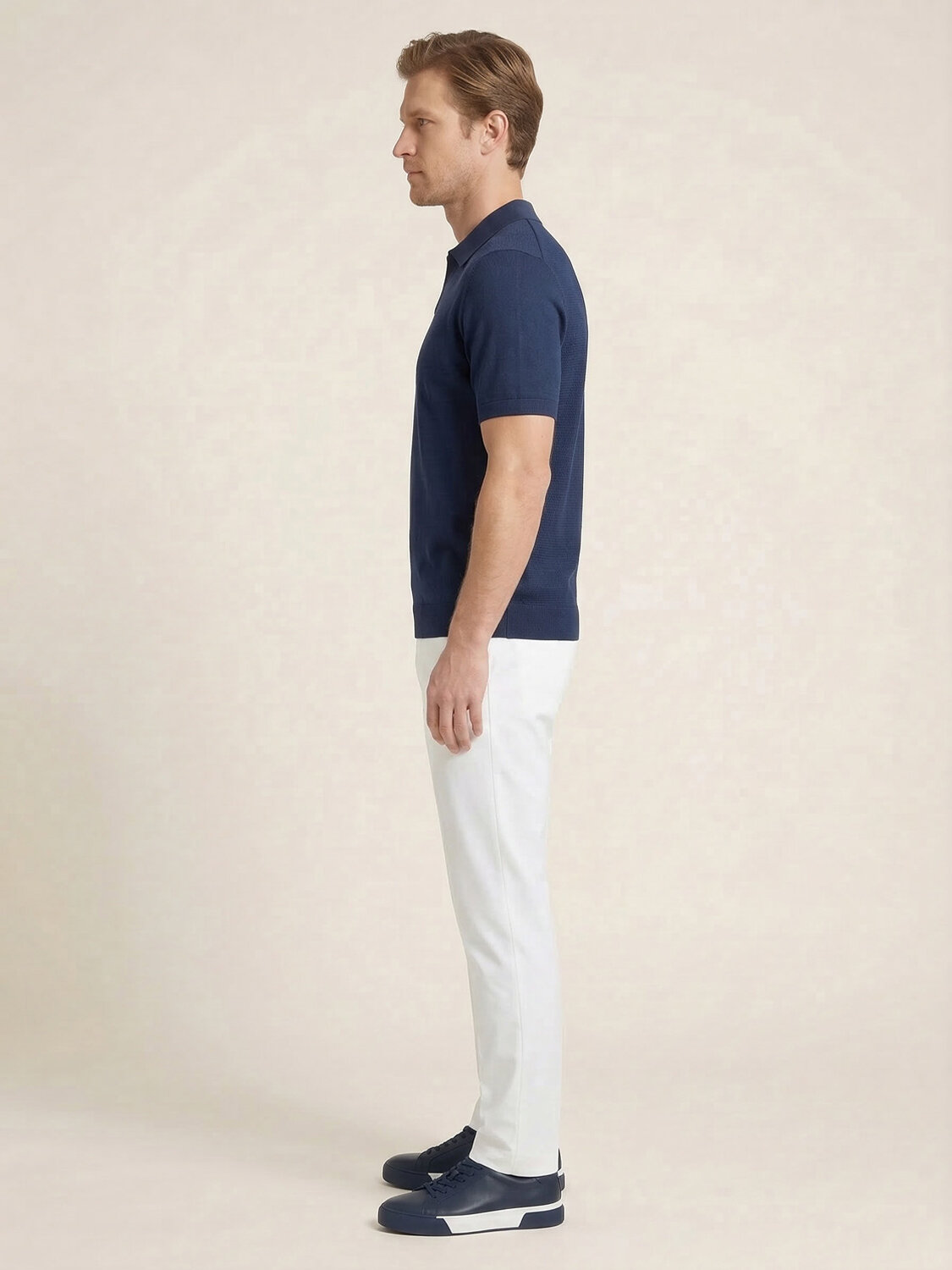 Lacivert Doğal Dökümlü Regular Fit Kazak - 4