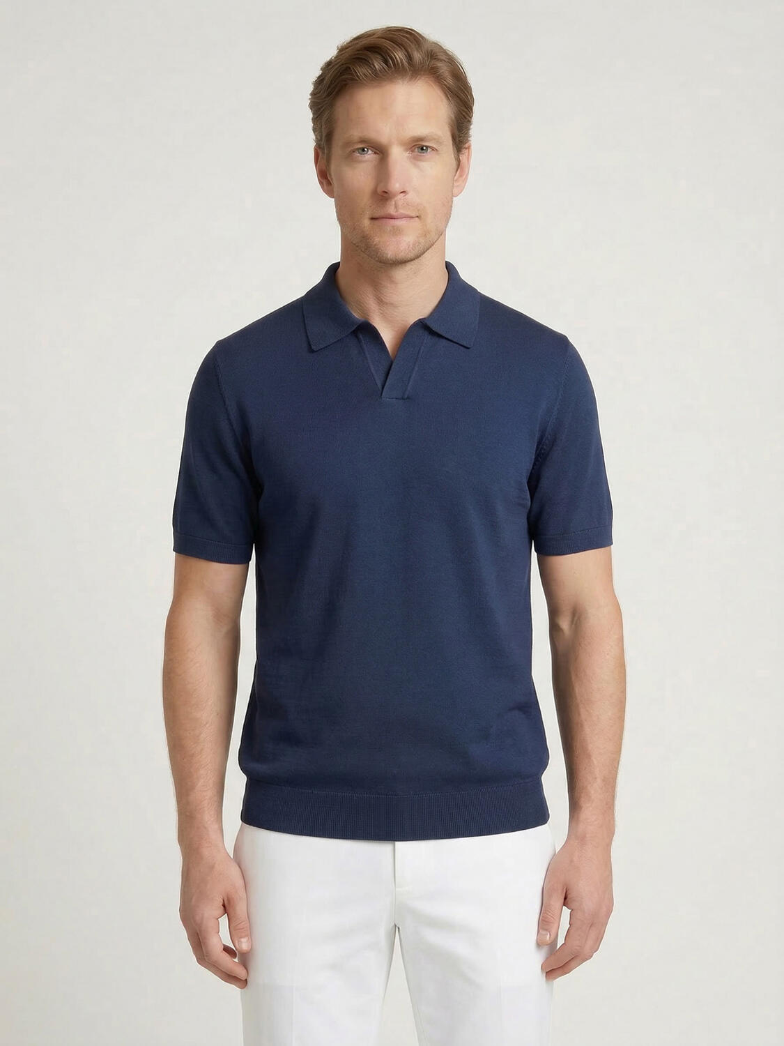 Lacivert Doğal Dökümlü Regular Fit Kazak - 1