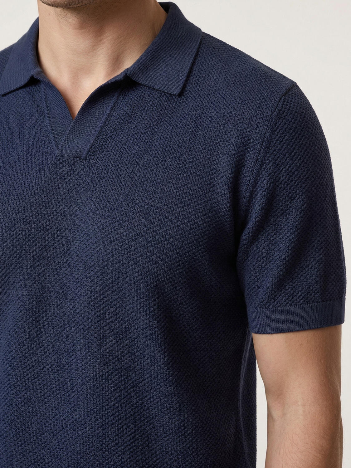 Lacivert Doğal Dökümlü Regular Fit Kazak - 3