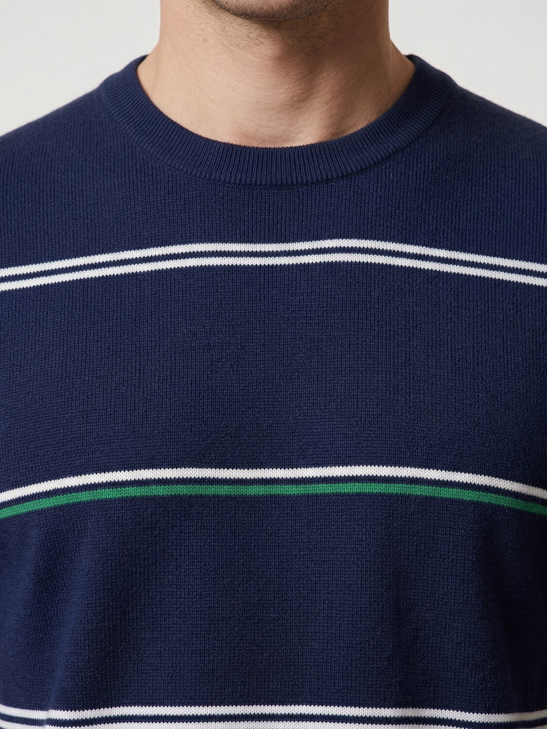 Lacivert Doğal Dökümlü Regular Fit Kazak - 3