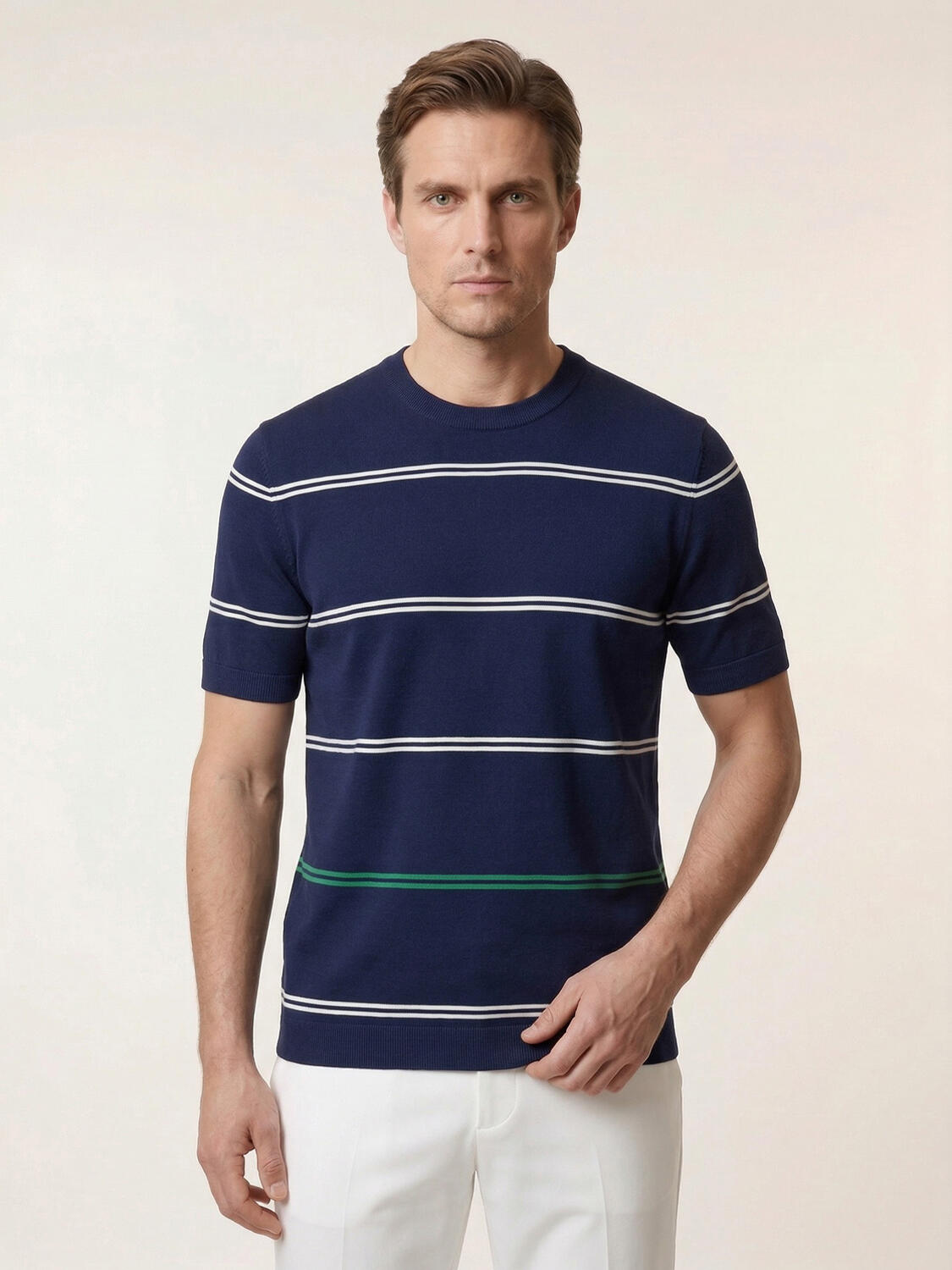 Lacivert Doğal Dökümlü Regular Fit Kazak - 1