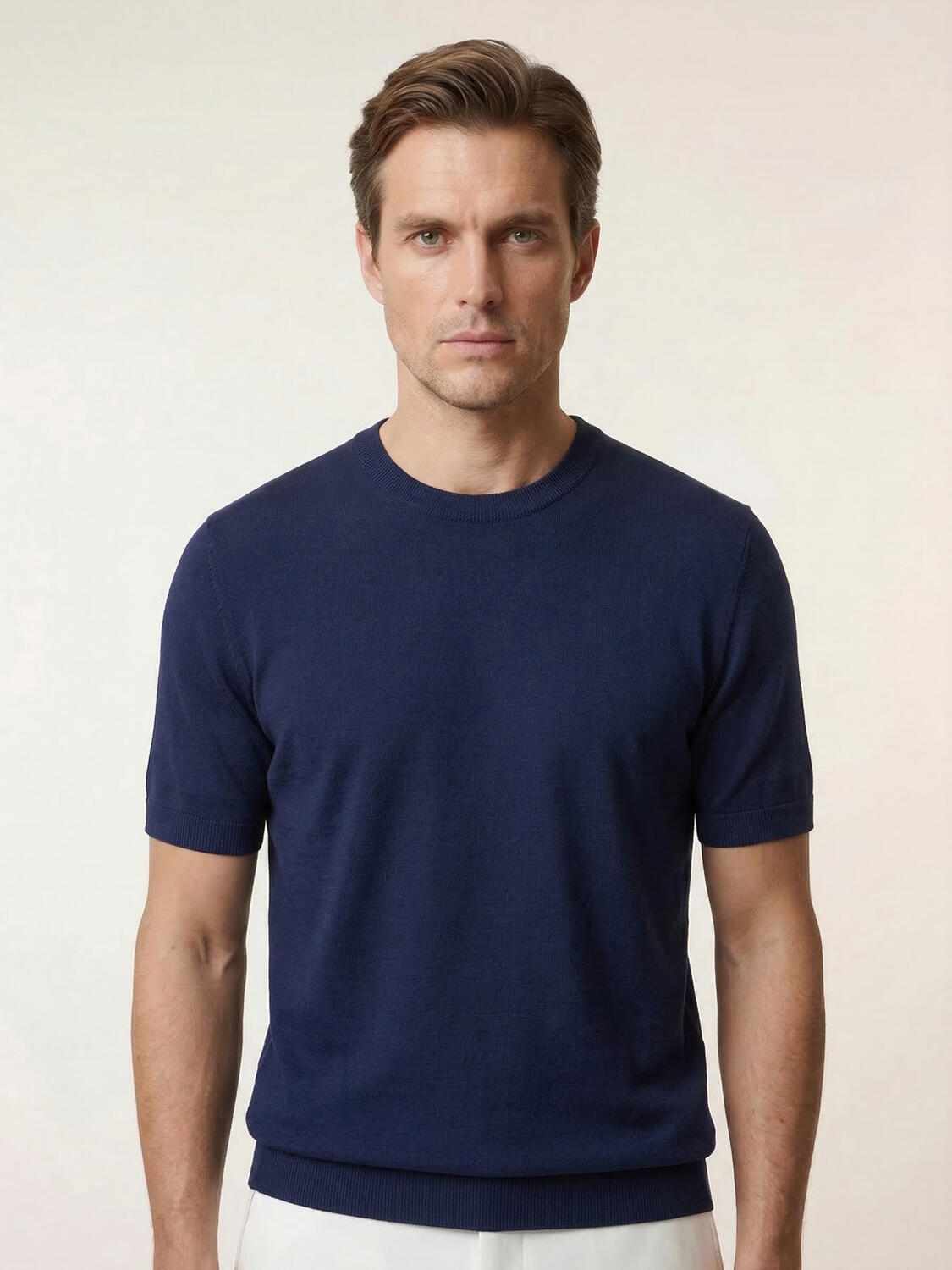 Lacivert Doğal Dökümlü Regular Fit Kazak - 1