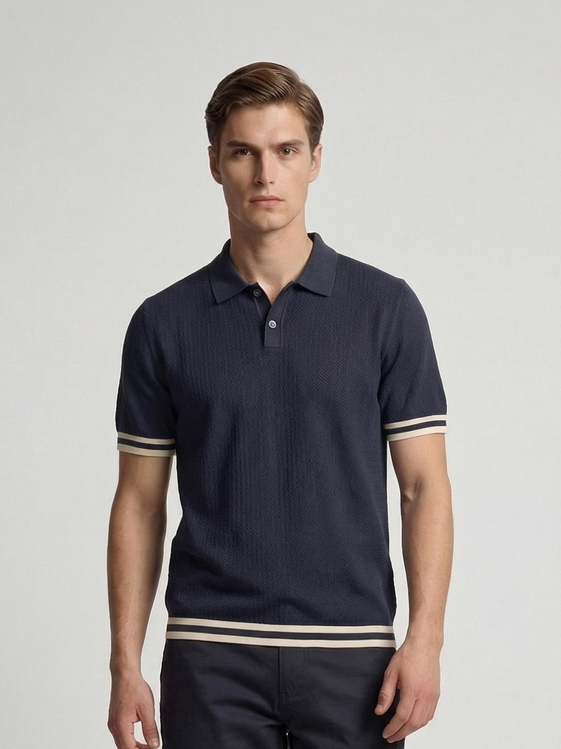 Lacivert Doğal Dökümlü Regular Fit Kazak - 1