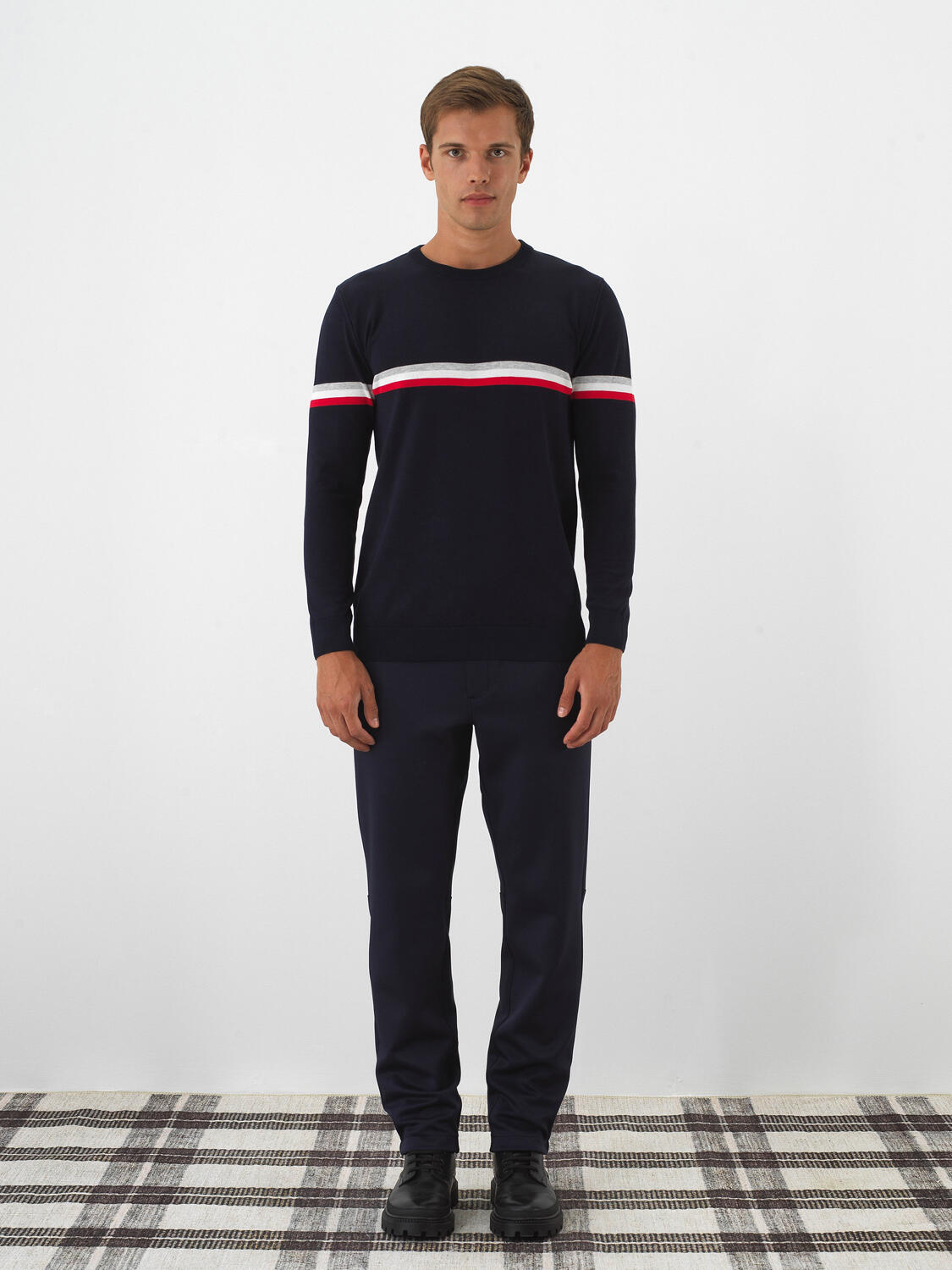 Lacivert Formunu Koruyan Regular Fit Kazak - 2