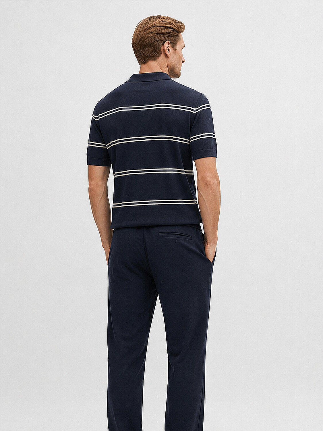 Lacivert Keten Karışımlı Regular Fit Kazak (3)
