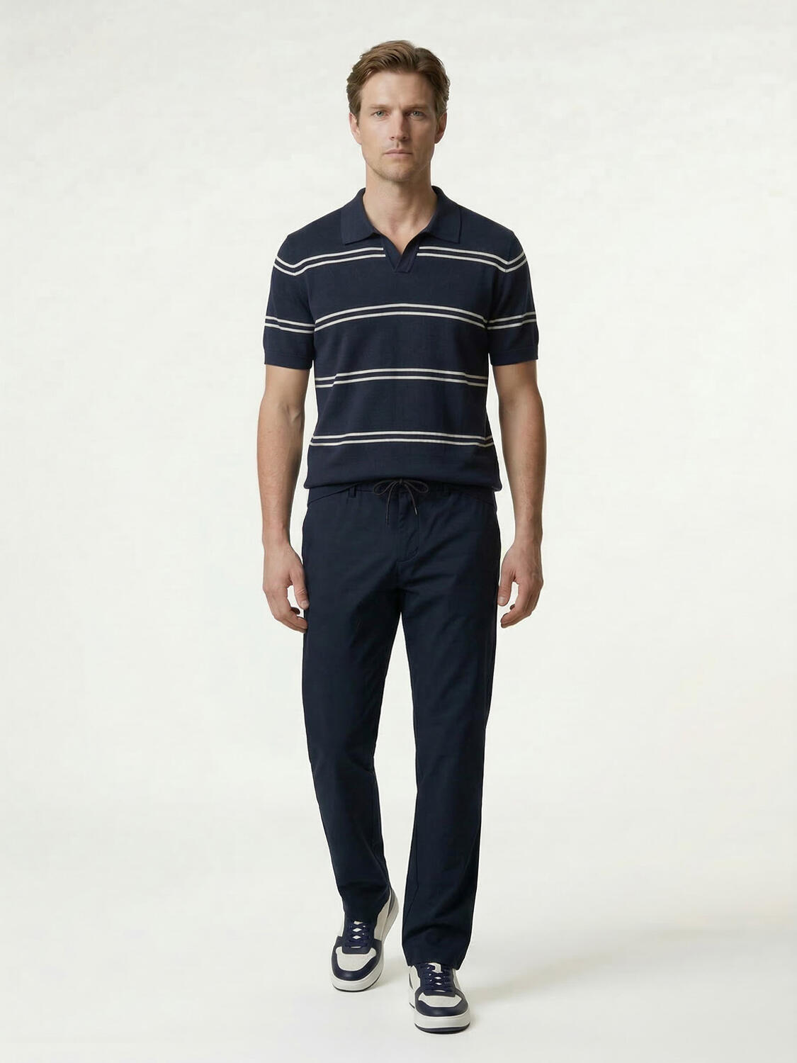 Lacivert Keten Karışımlı Regular Fit Kazak - 2