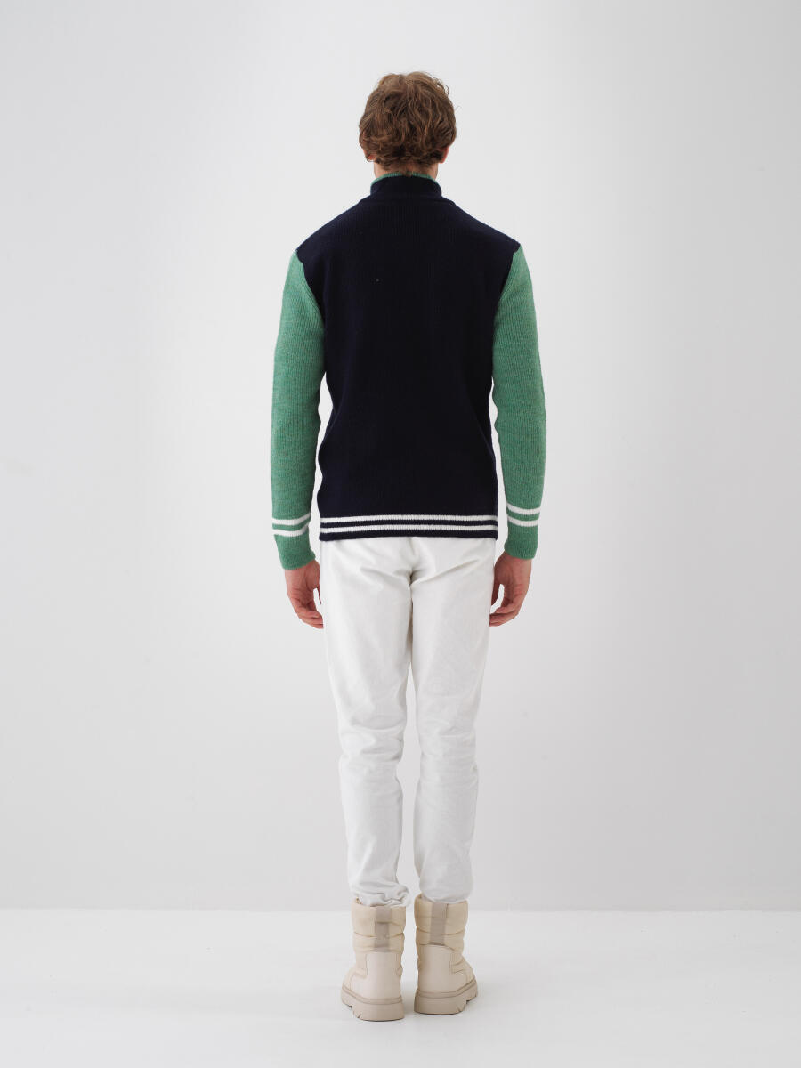 Lacivert Yumuşak Dokulu Regular Fit Kazak - 5