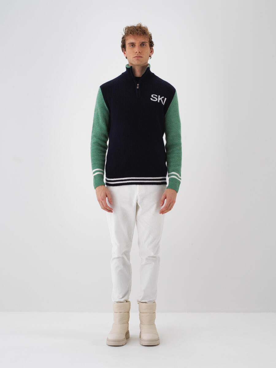 Lacivert Yumuşak Dokulu Regular Fit Kazak - 2