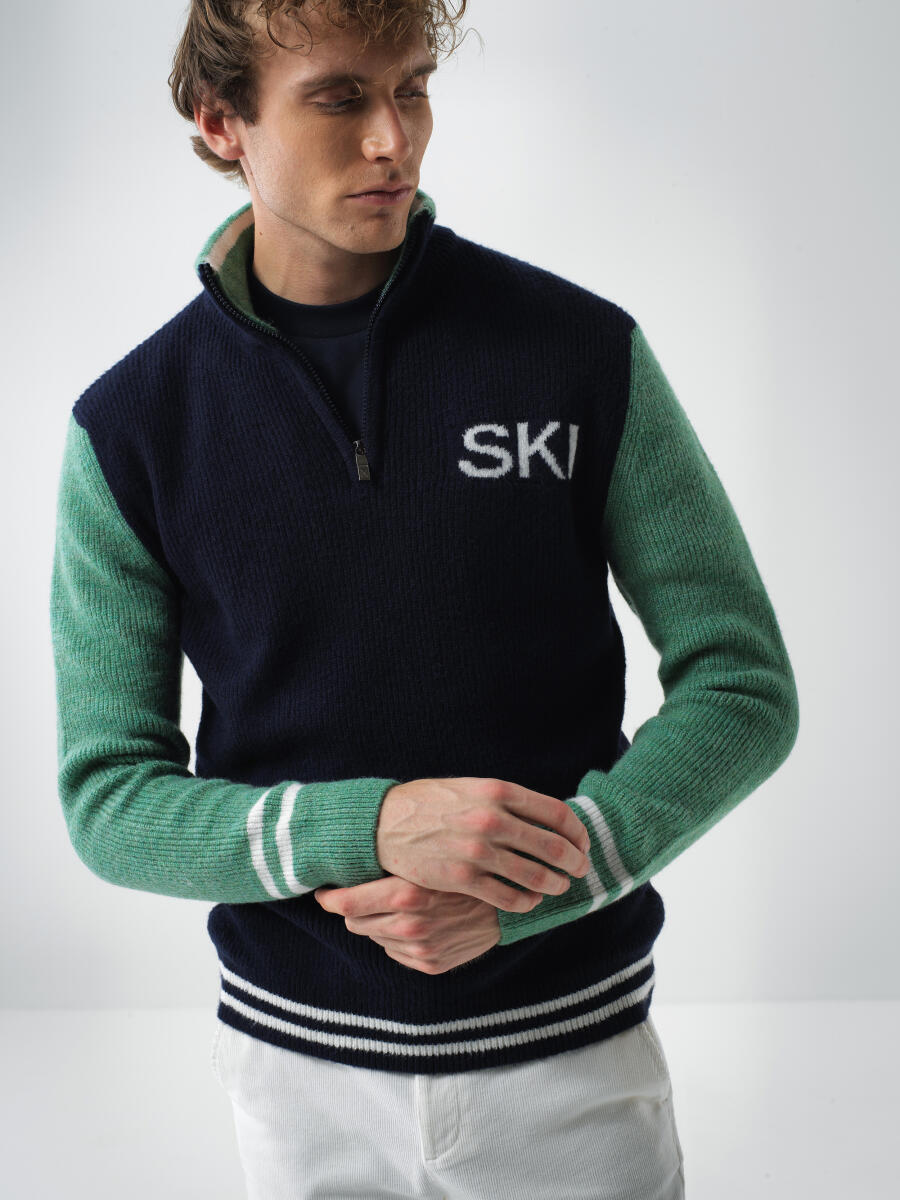 Lacivert Yumuşak Dokulu Regular Fit Kazak