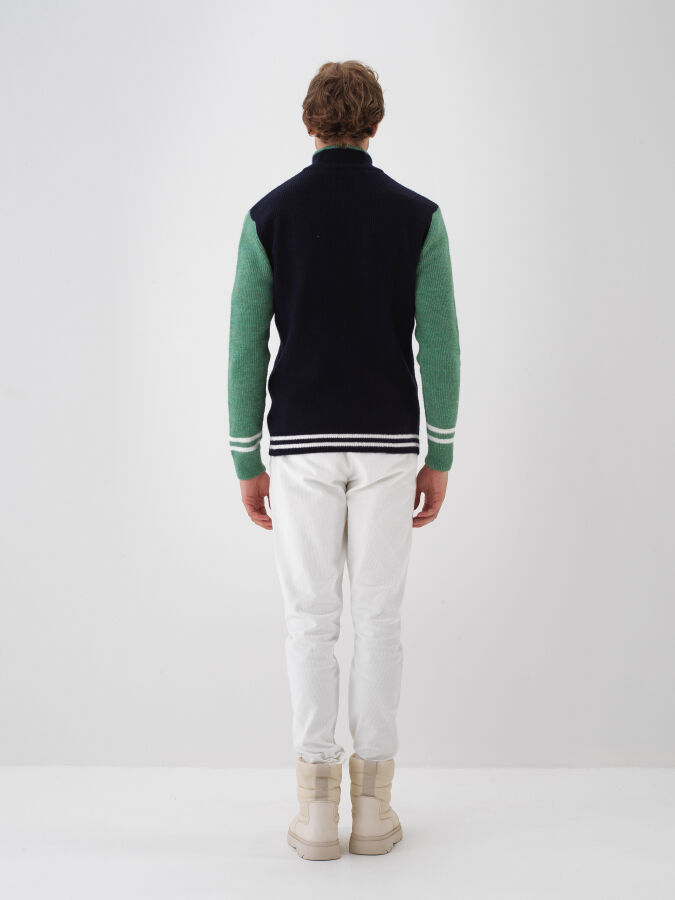 Lacivert Yumuşak Dokulu Regular Fit Kazak - Xint