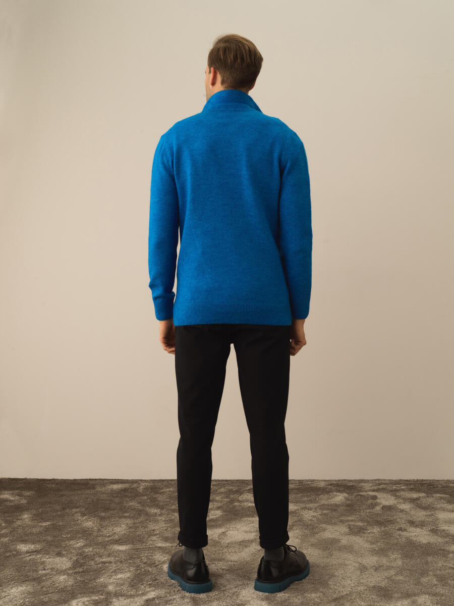 Mavi Lüks Pamuk Dokulu Regular Fit Kazak - 4