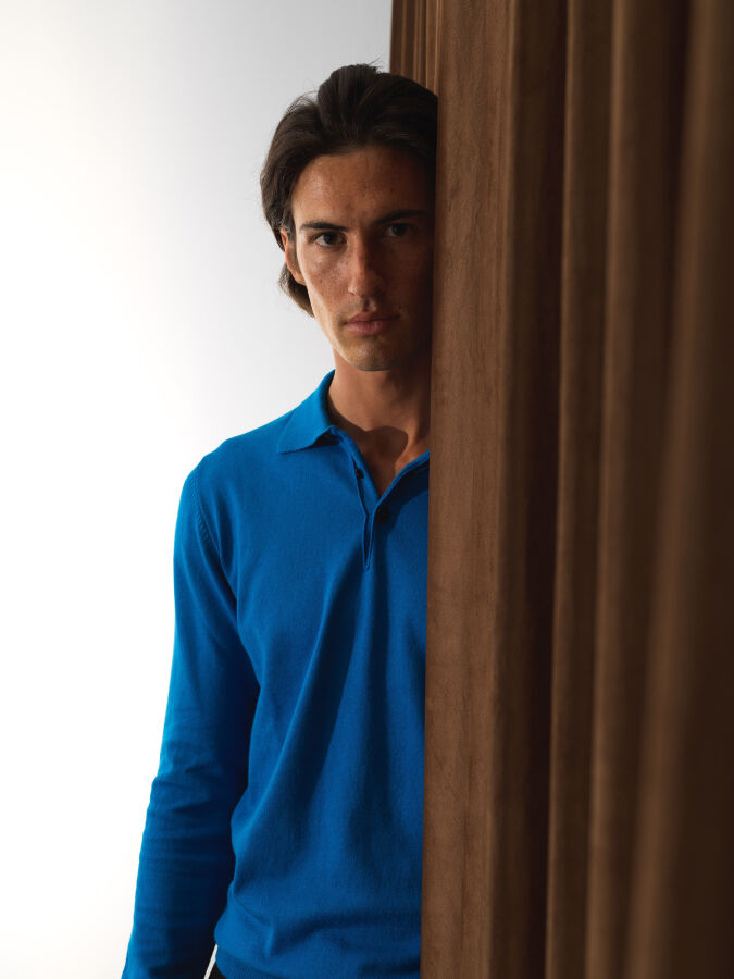 Mavi Pamuk Dokulu Regular Fit Kazak - Xint