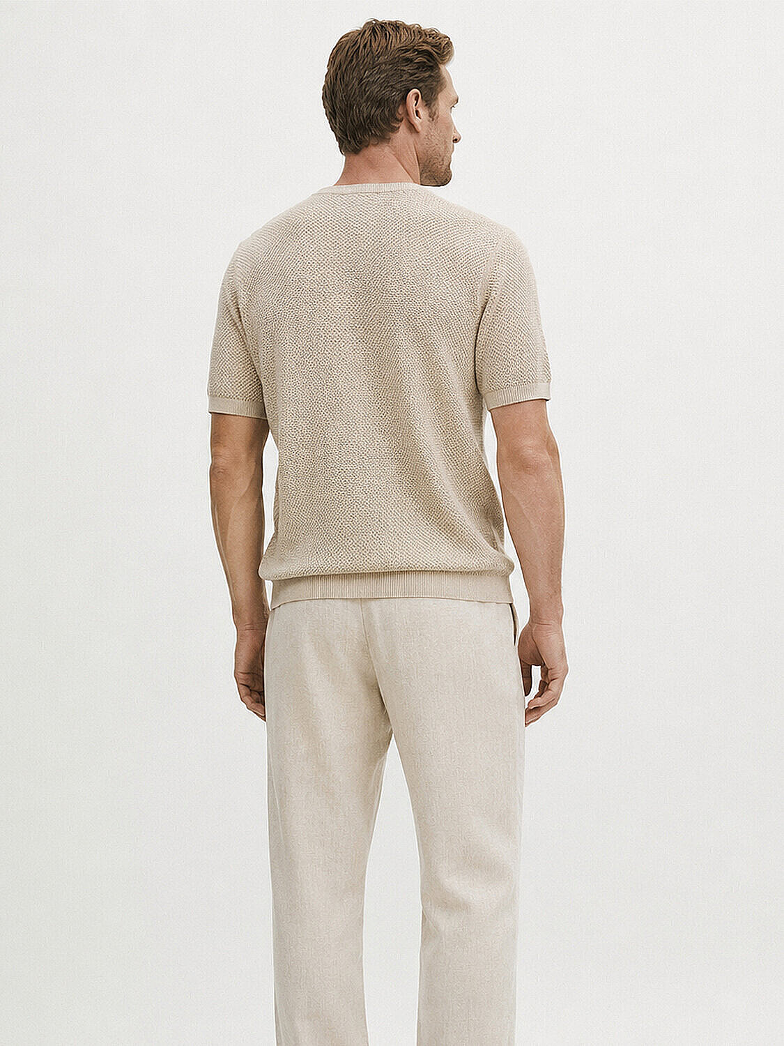 Naturel Keten Karışımlı Oversize Kazak (3)