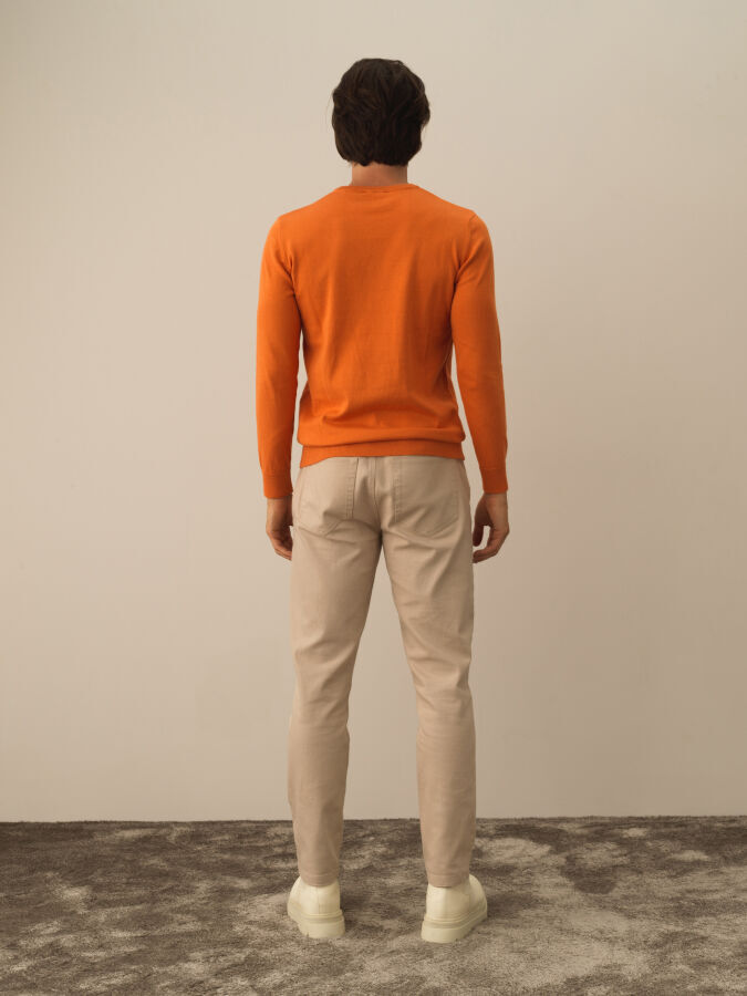 Oranj Pamuk Dokulu Regular Fit Kazak - Xint