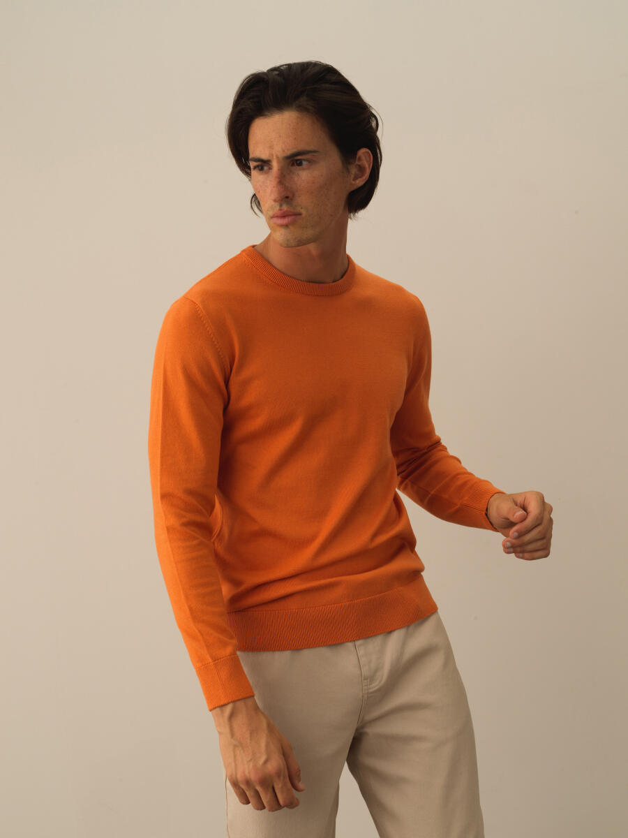 Oranj Pamuk Dokulu Regular Fit Kazak