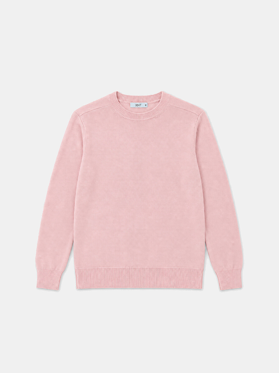 Pembe Regular Fit Bisiklet Yaka Yünlü Kazak - 1