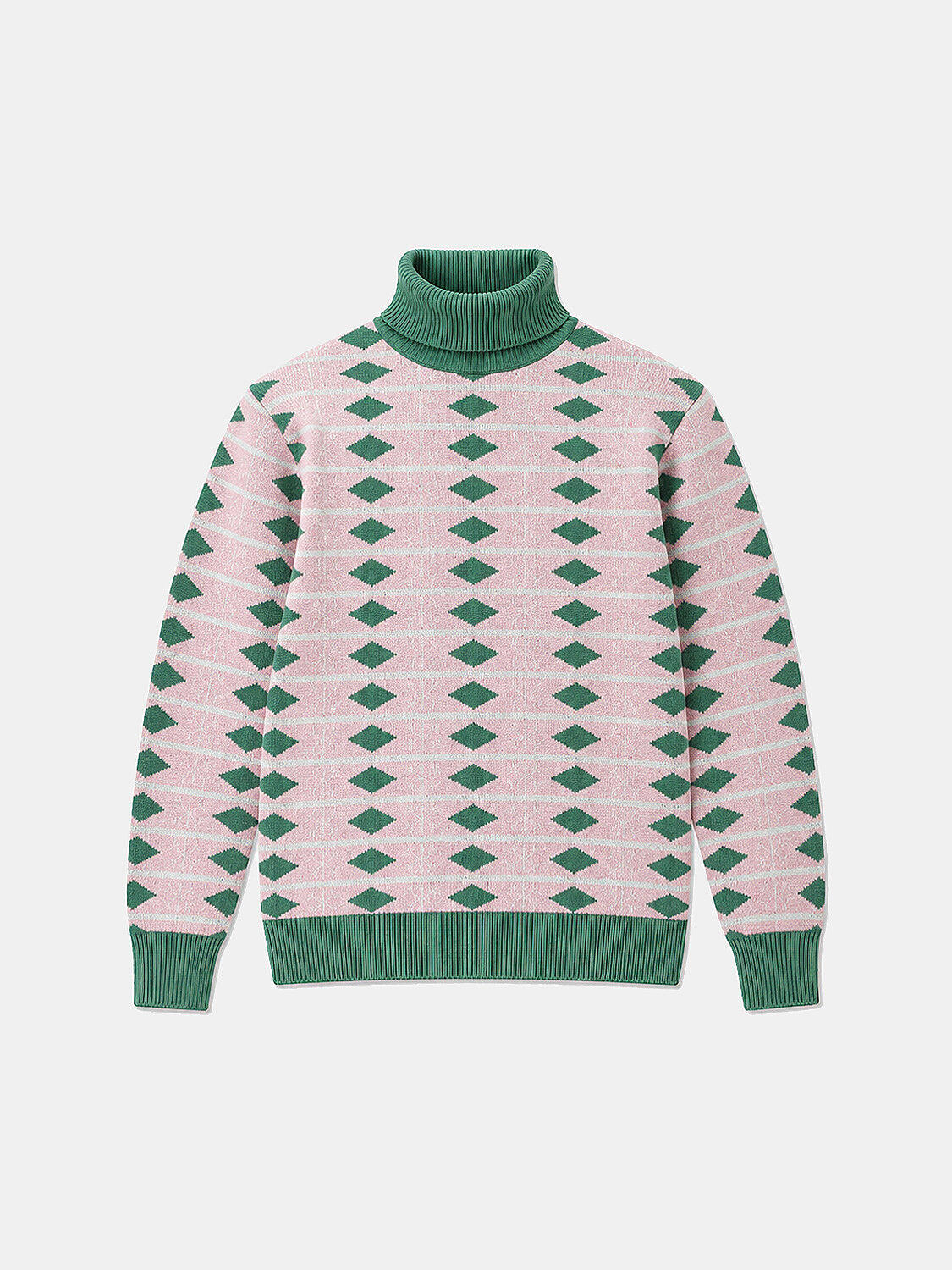 Pembe Regular Fit Balıkçı Yaka Yünlü Kazak - 1