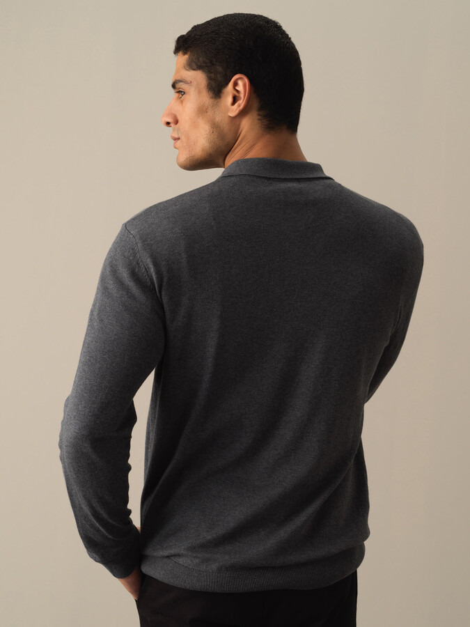 Antrasit Pamuk Dokulu Regular Fit Kazak - Xint