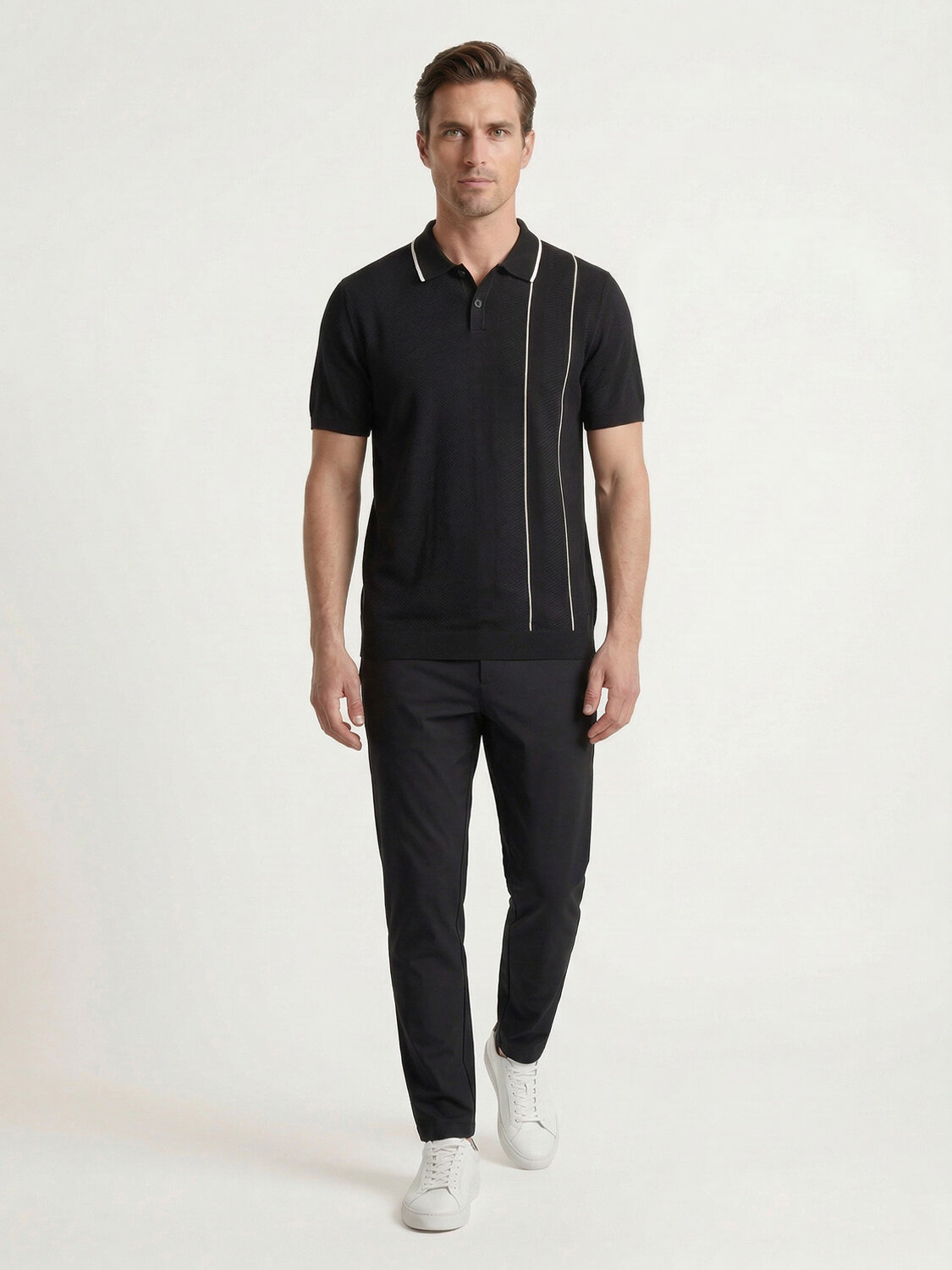 Siyah Doğal Dökümlü Regular Fit Kazak - 2