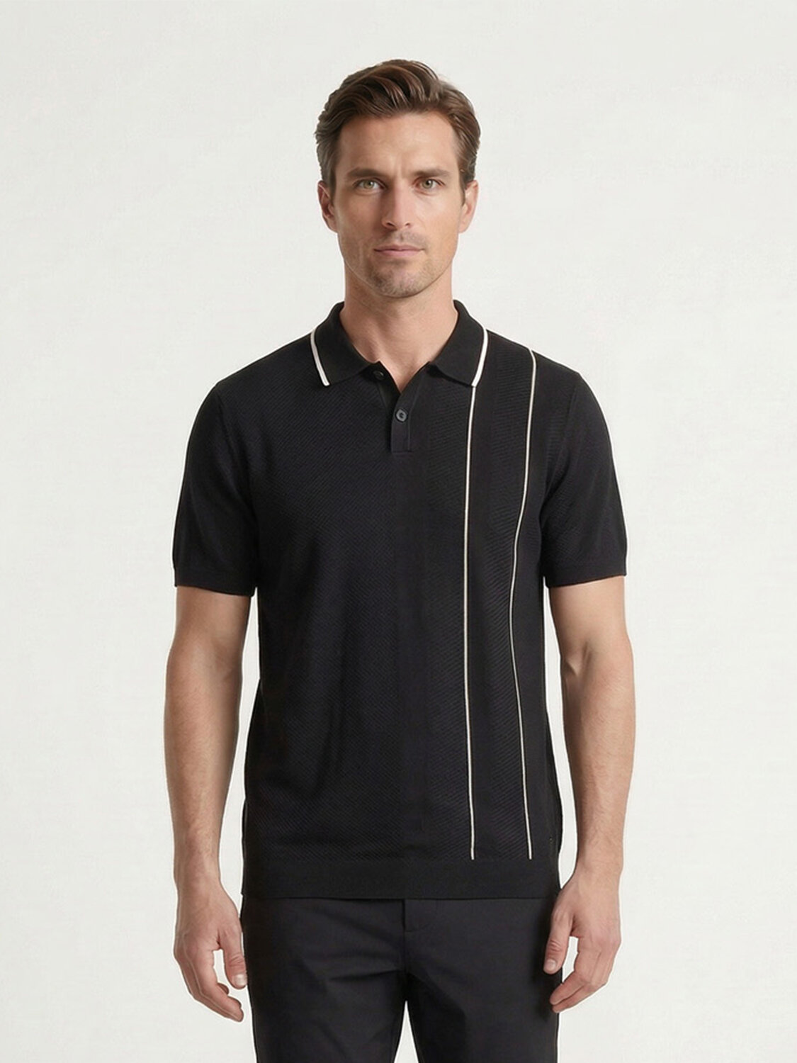 Siyah Doğal Dökümlü Regular Fit Kazak - 1