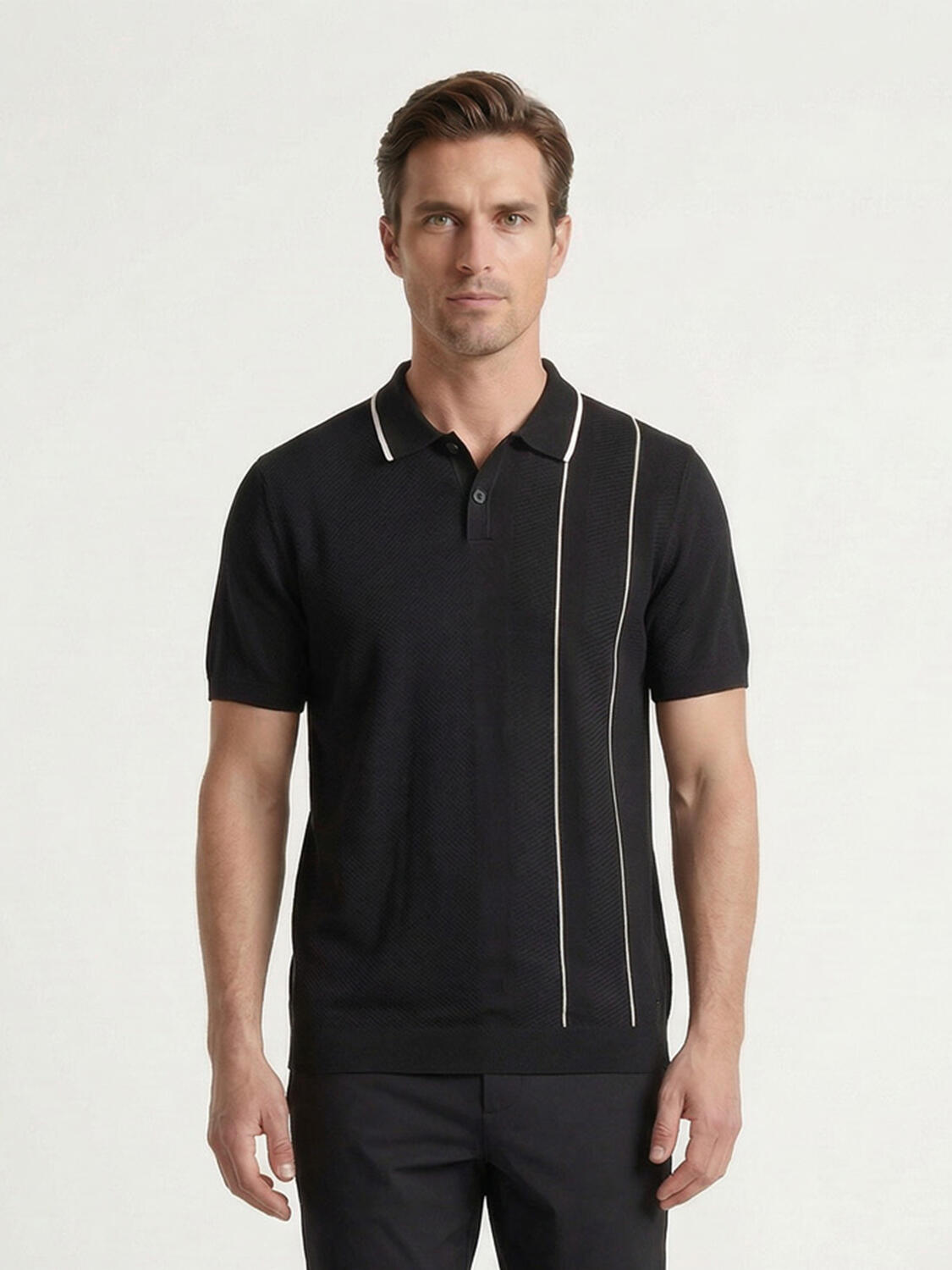 Siyah Doğal Dökümlü Regular Fit Kazak - 1