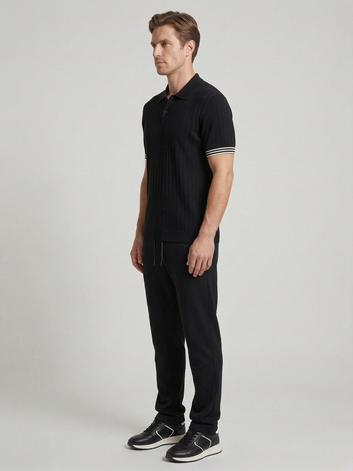 Siyah Doğal Dökümlü Regular Fit Kazak - 3