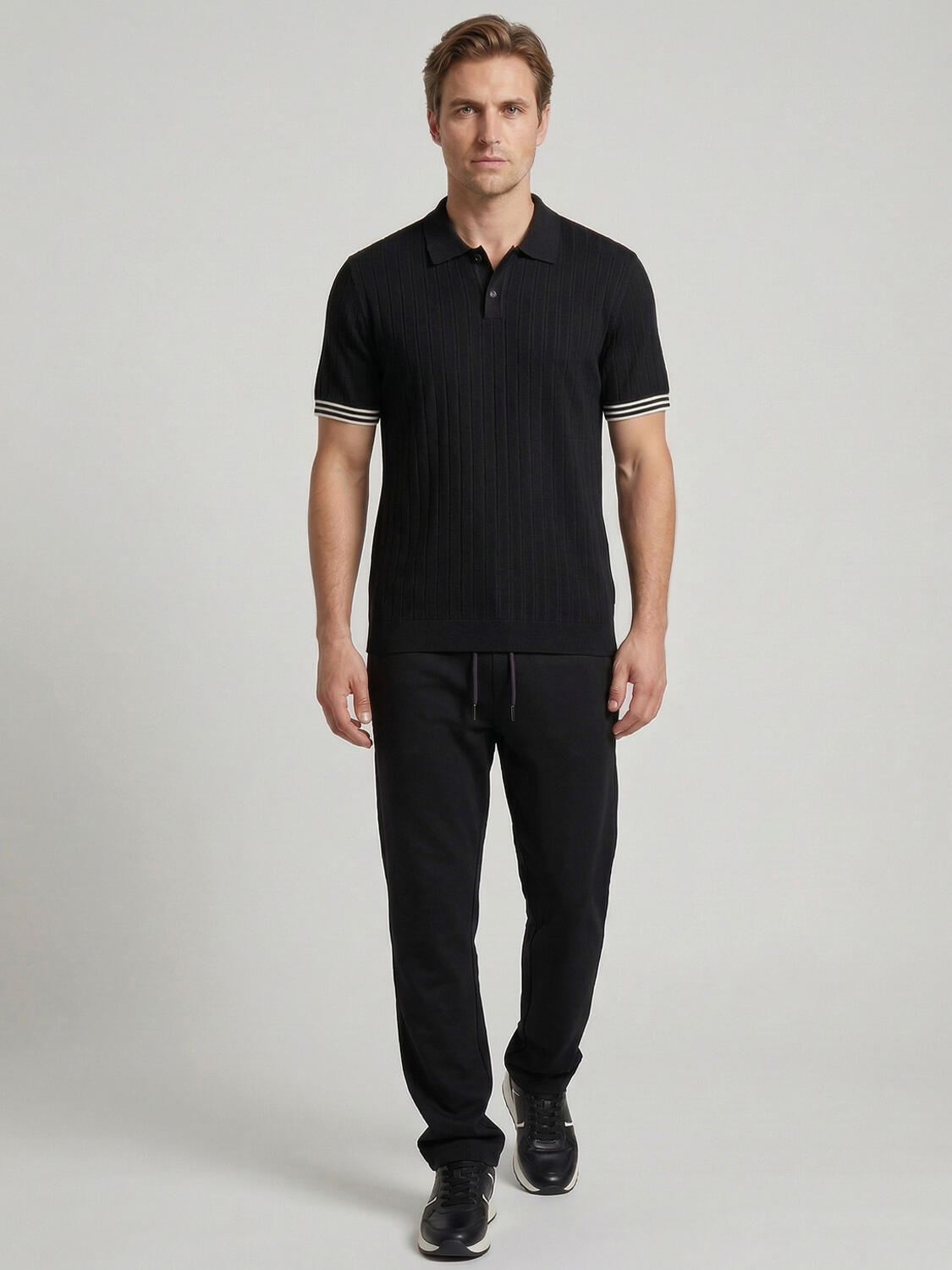 Siyah Doğal Dökümlü Regular Fit Kazak - 2