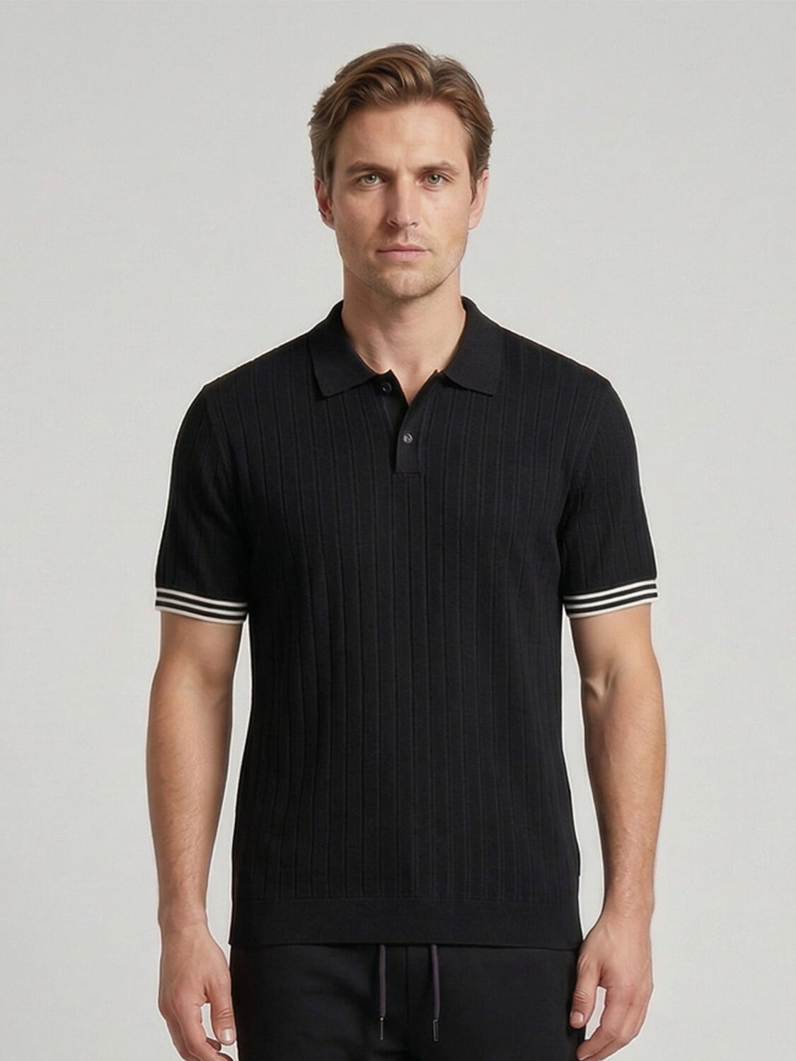 Siyah Doğal Dökümlü Regular Fit Kazak - 1